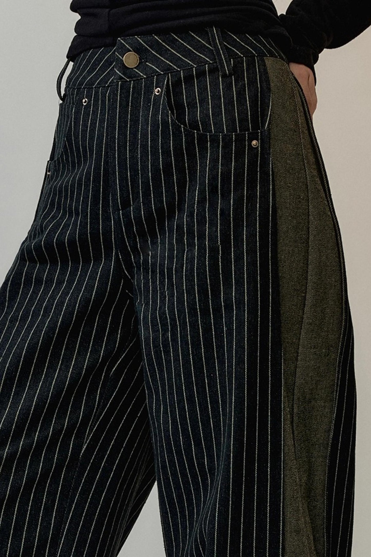 Striped Patchwork Banana Pants