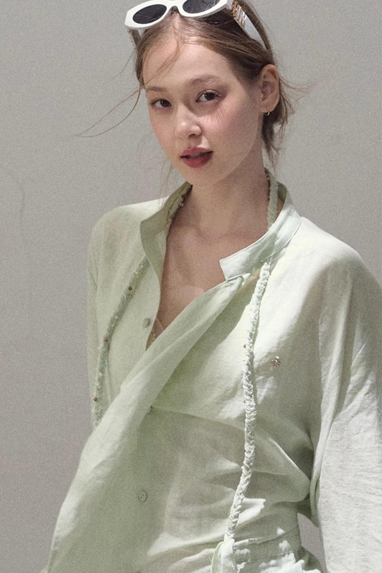 Eco-Luxe Striped Beaded Shirt