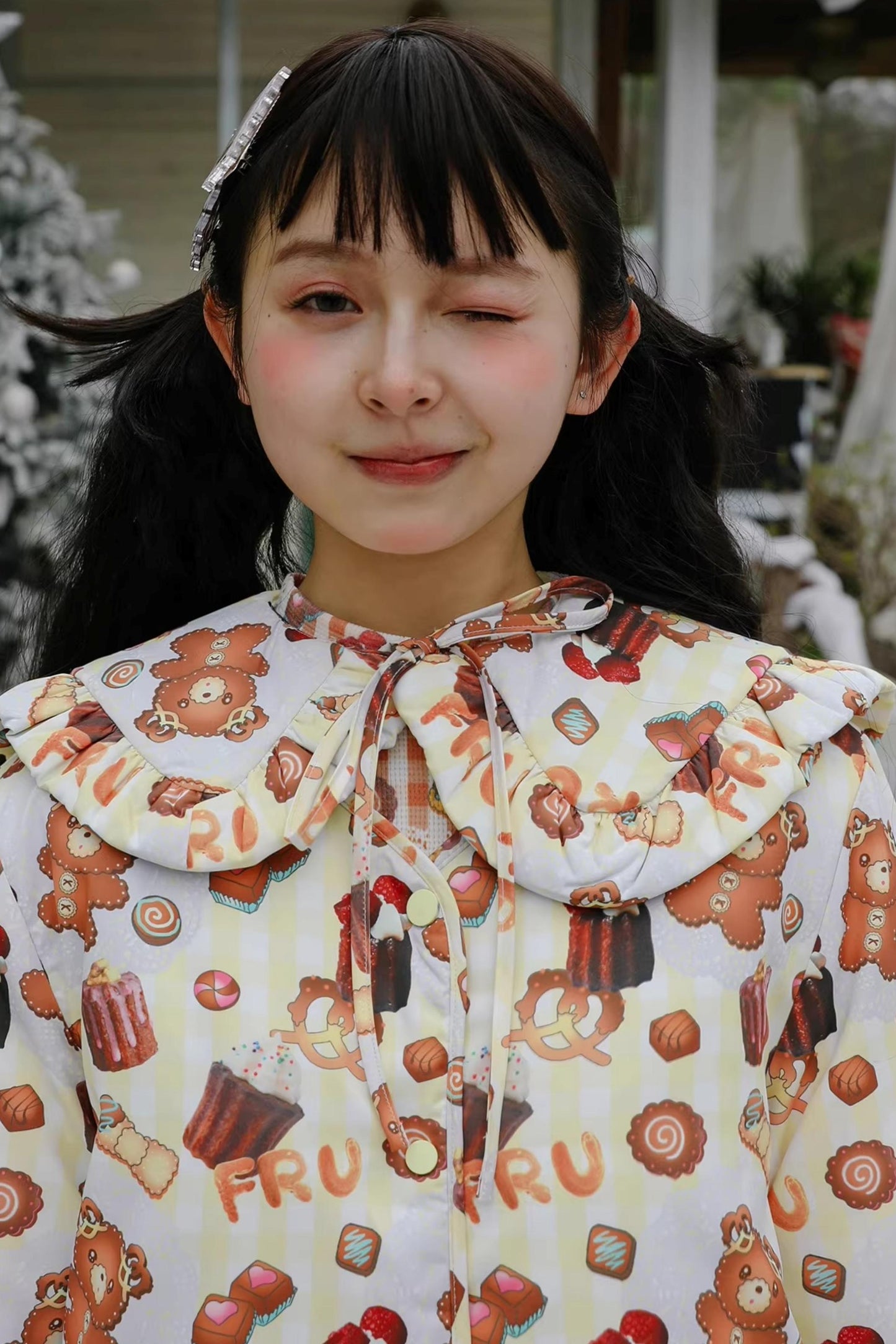 Angel Doll Print Quilted Jacket