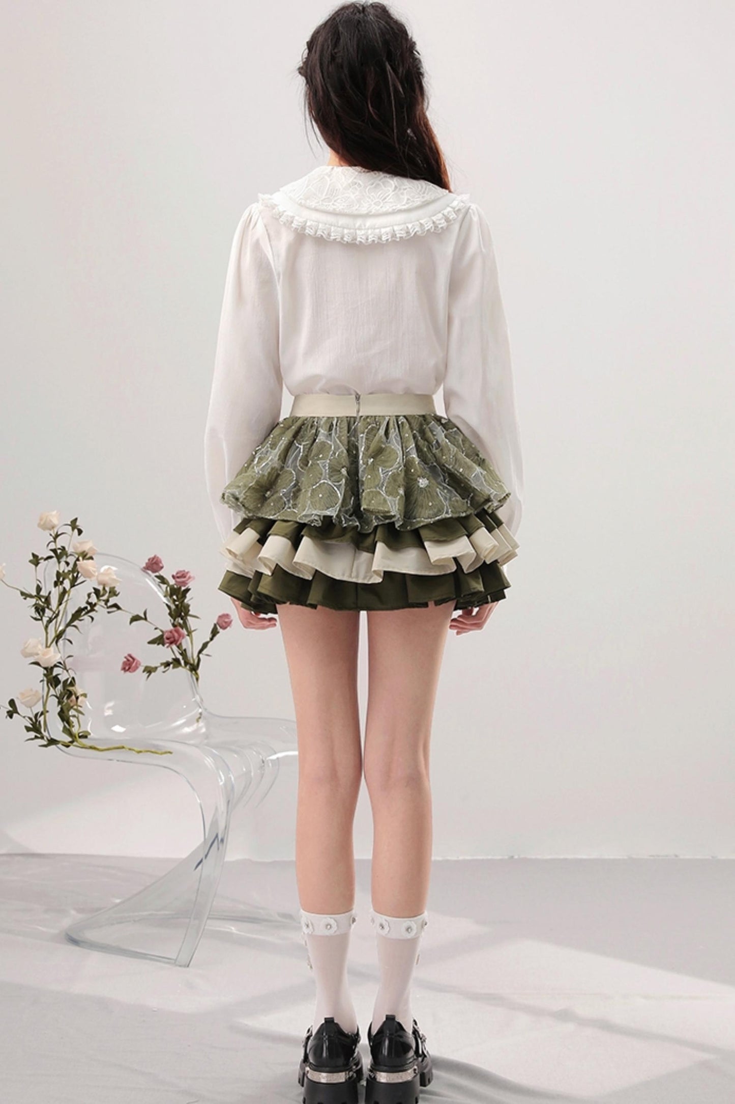 White Lace Blouse Shirt