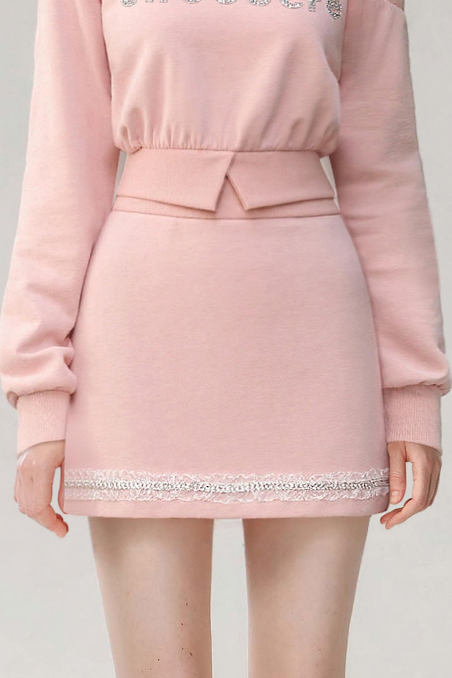 Pure Diamond Pink Top & Skirt Set