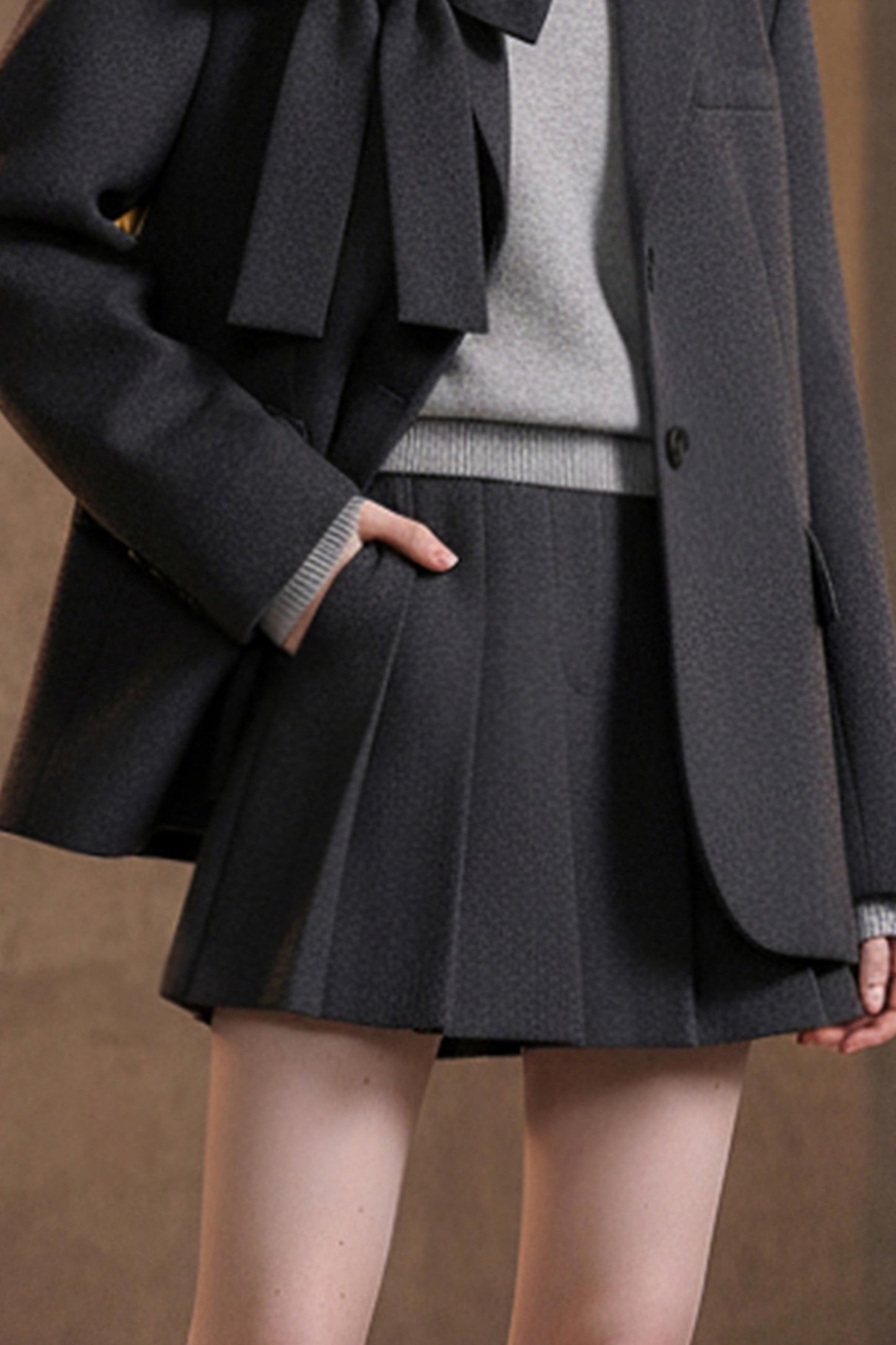 Temperament Bow Jacket & Skirt Set-Up