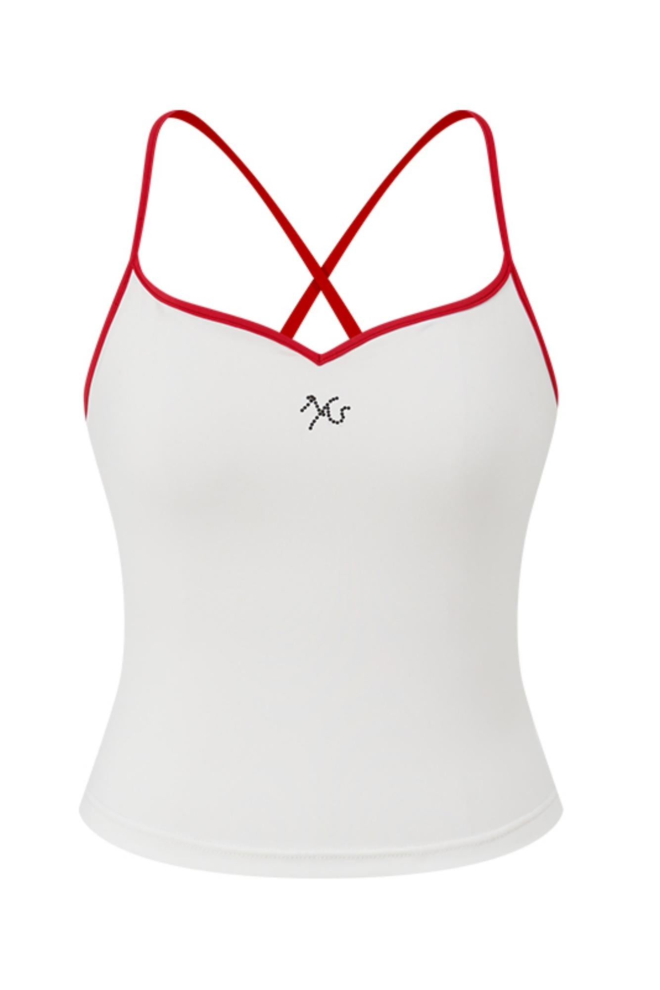 Pearl Collar Shoulder Strap Vest