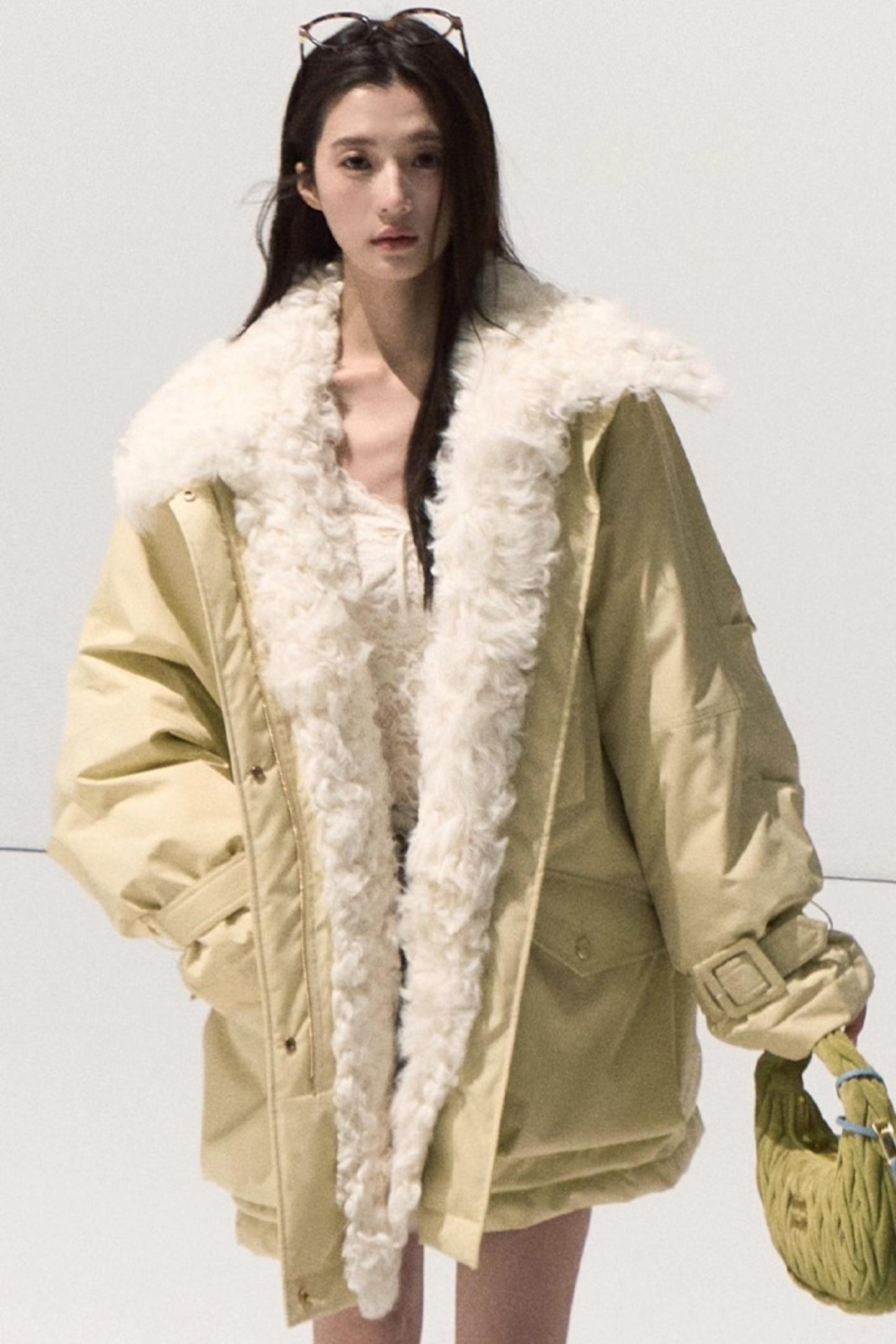 V-Neck Lace Knit Sweater