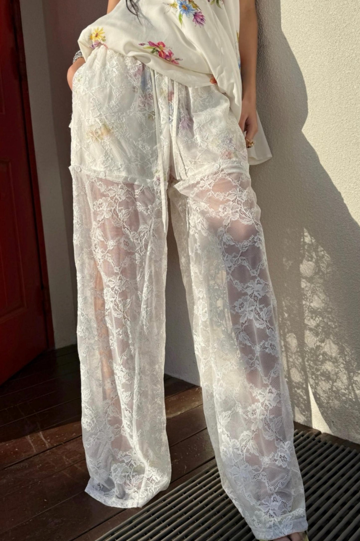 Lace Raglan Maxi Skirt Set-Up