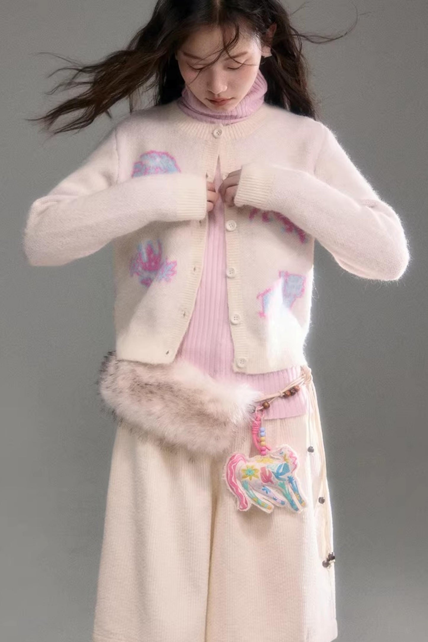 Rainbow Pony Charm Keychain