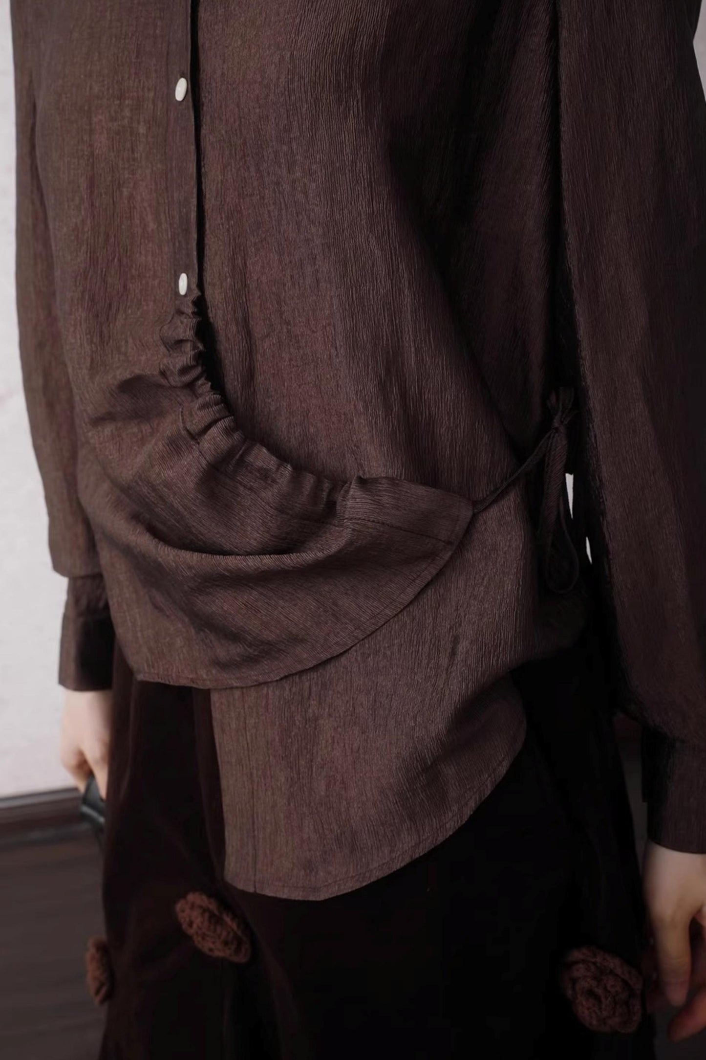 Autumn Acetate Chinese Shirt