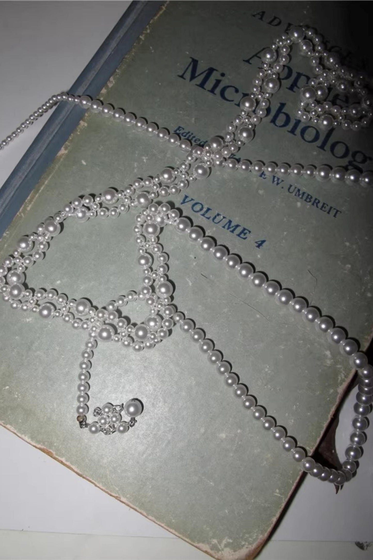 White Pearl Wrapped Necklace