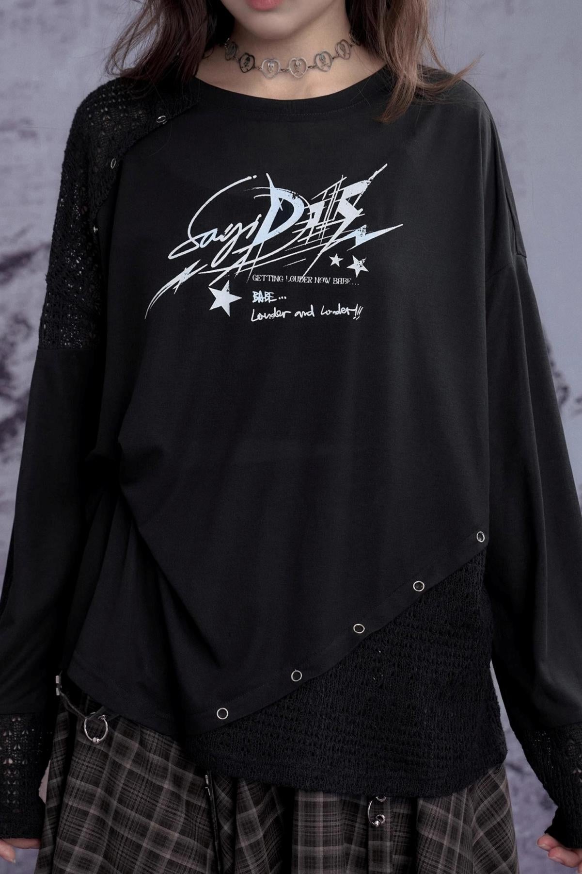 Girls Patchwork Knitted T-shirt