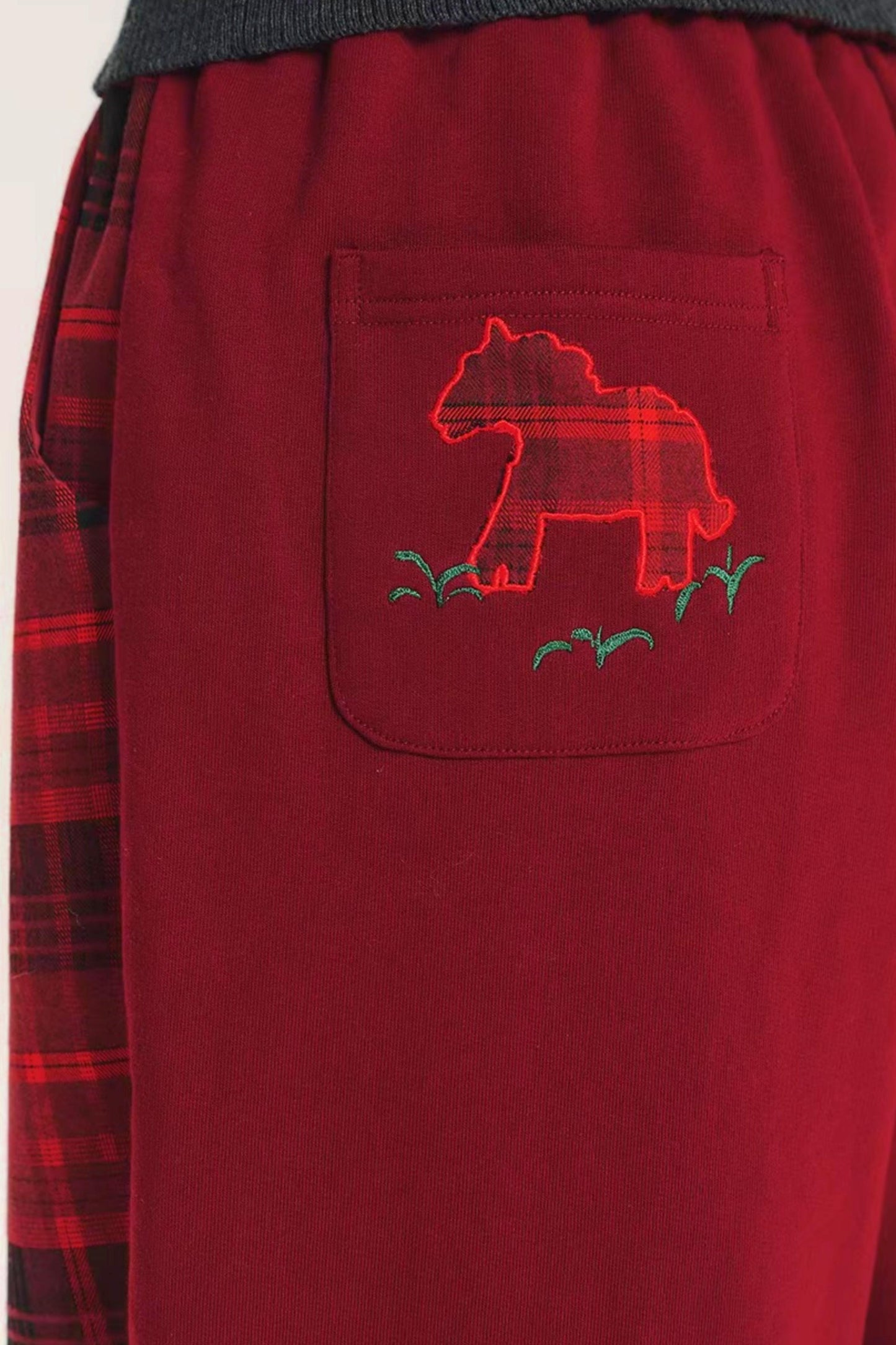 Color-Blocked Plaid Patchwork Pants