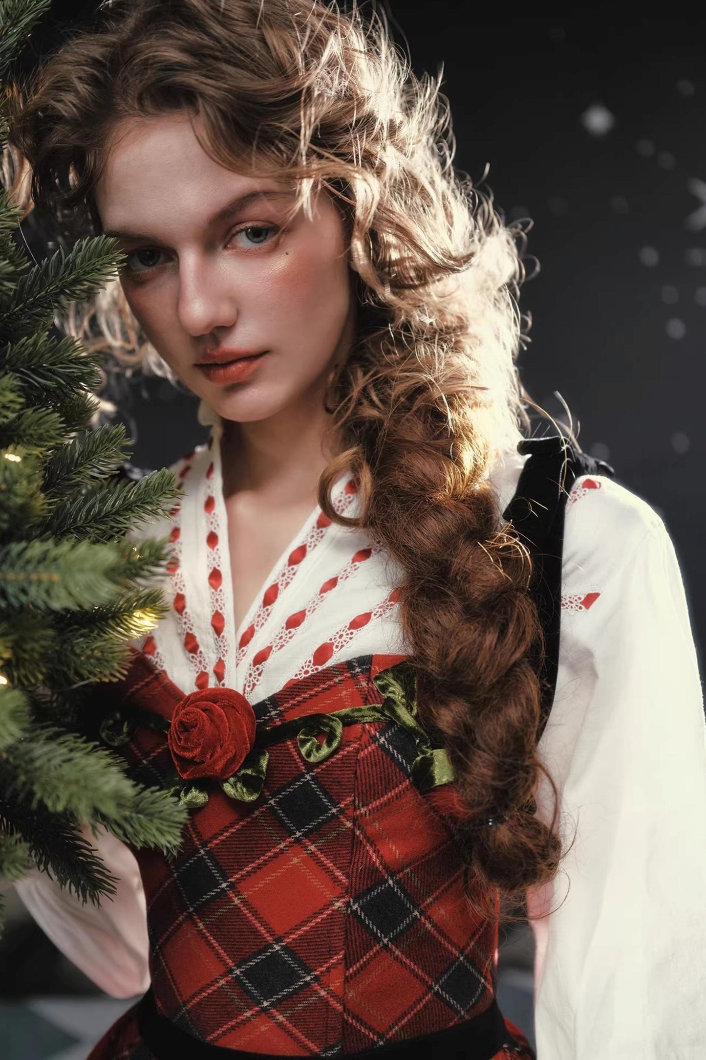 Crimson Plaid Dress Set-Up