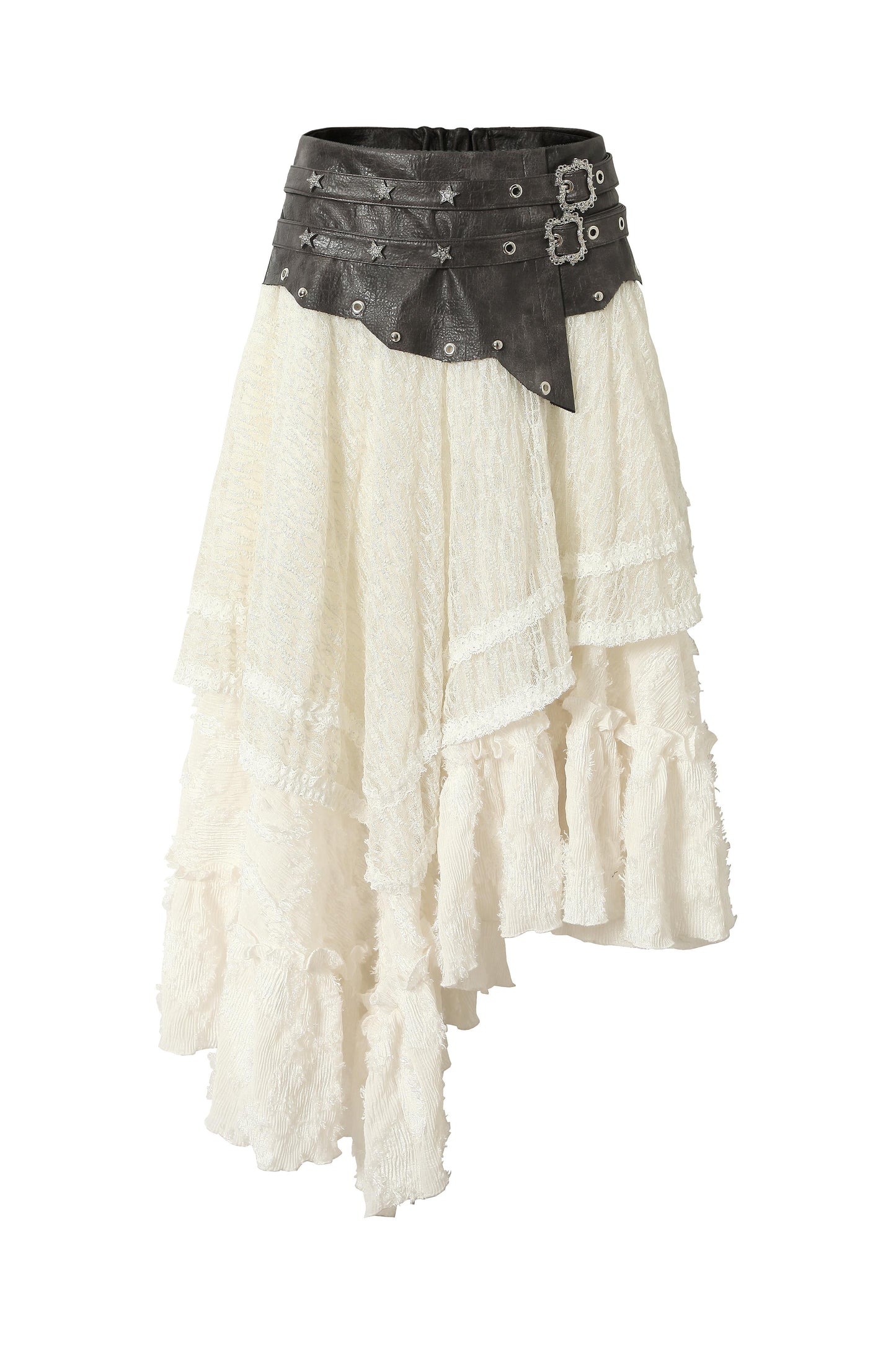 Dual-Wear Plaid Lace Bustier Skirt