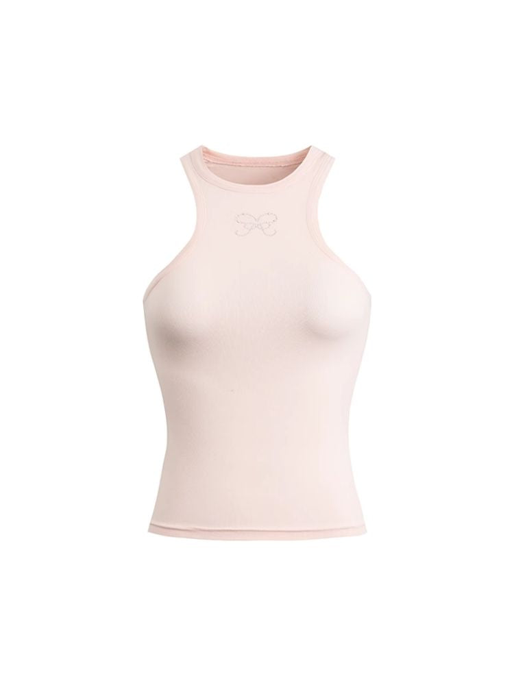 라인스톤 작업 조끼 작은 캐미솔