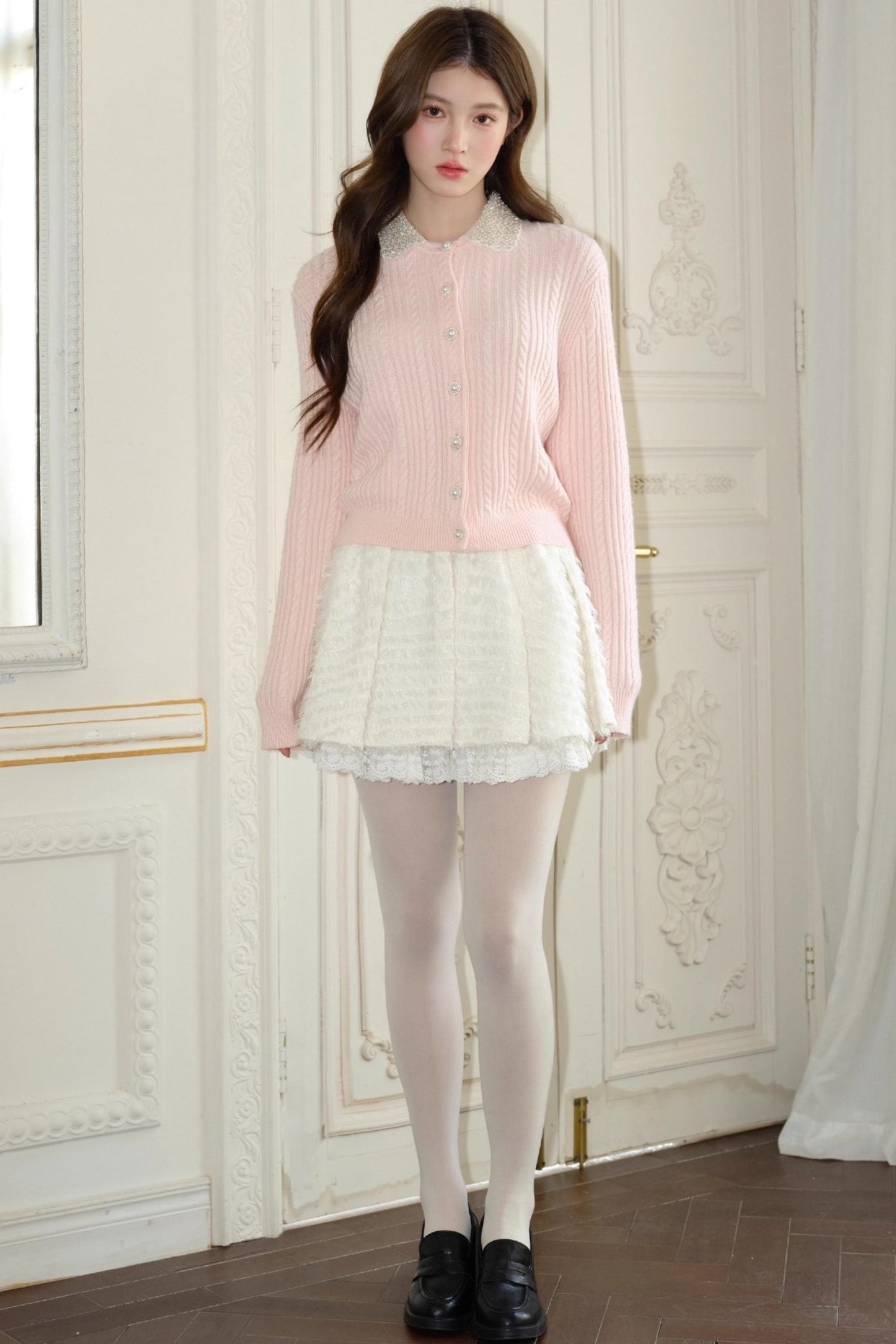 Tassel Sequin Lace Skirt