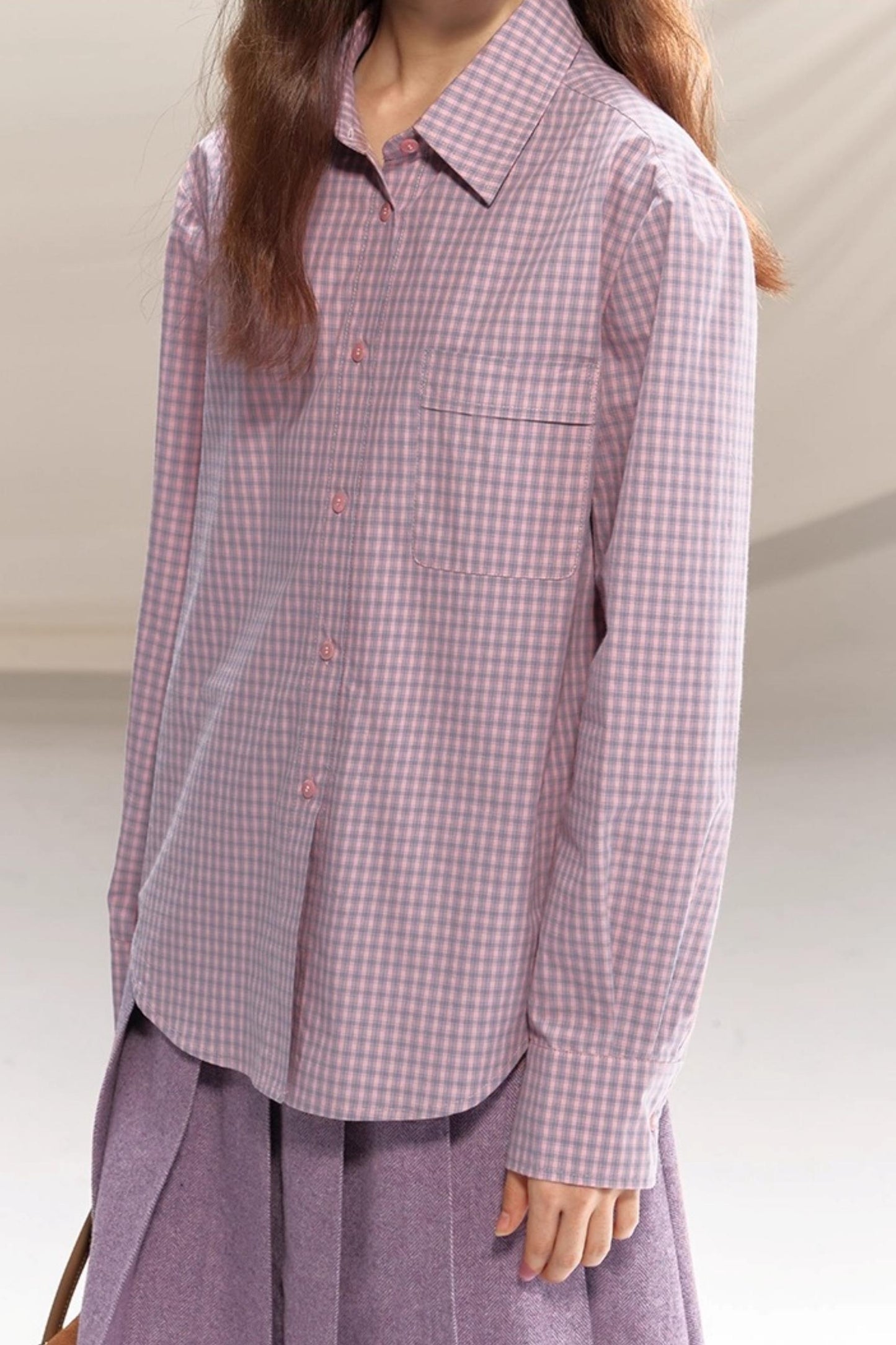Bella Island Checkered Cotton Pocket Shirt