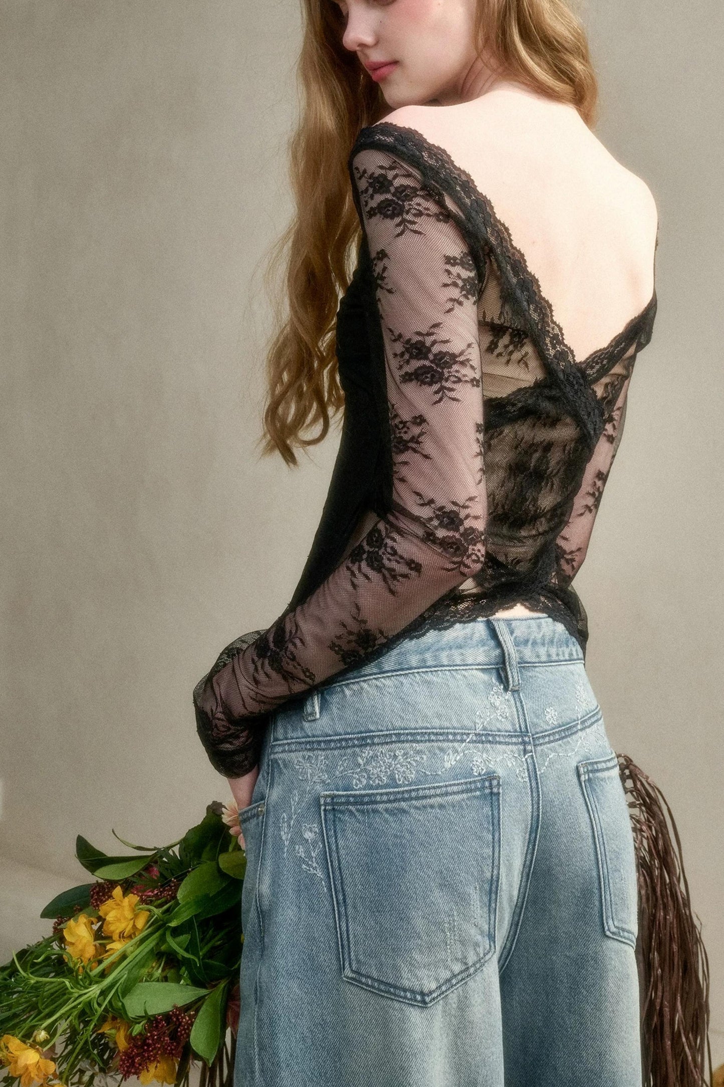 Tuscany Lace Long-Sleeved Top