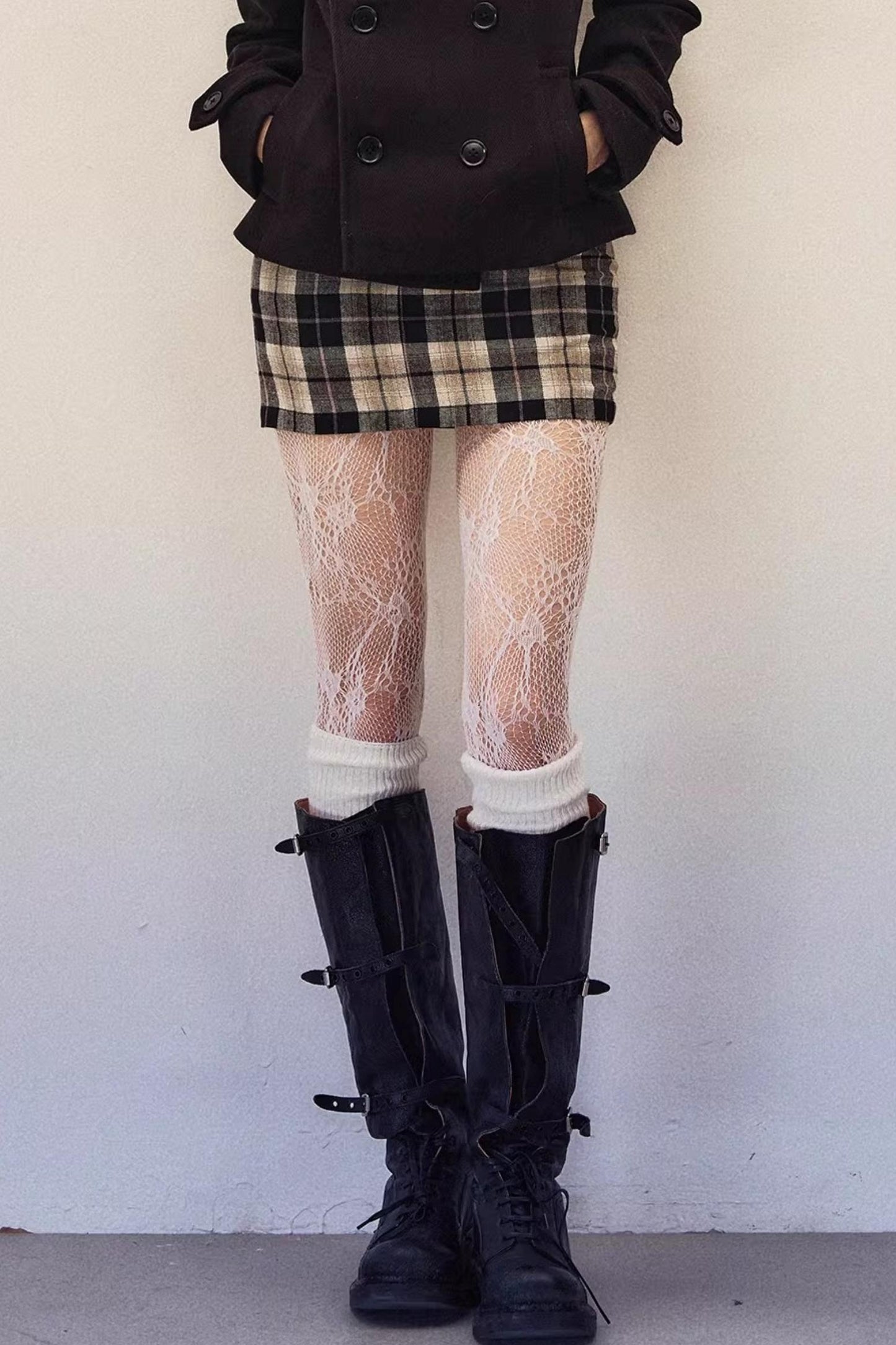 Double-Breasted Woolen Coat Set-Up