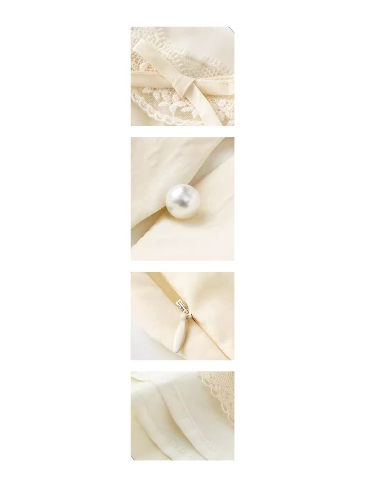 스퀘어 넥 티 브레이크 드레스