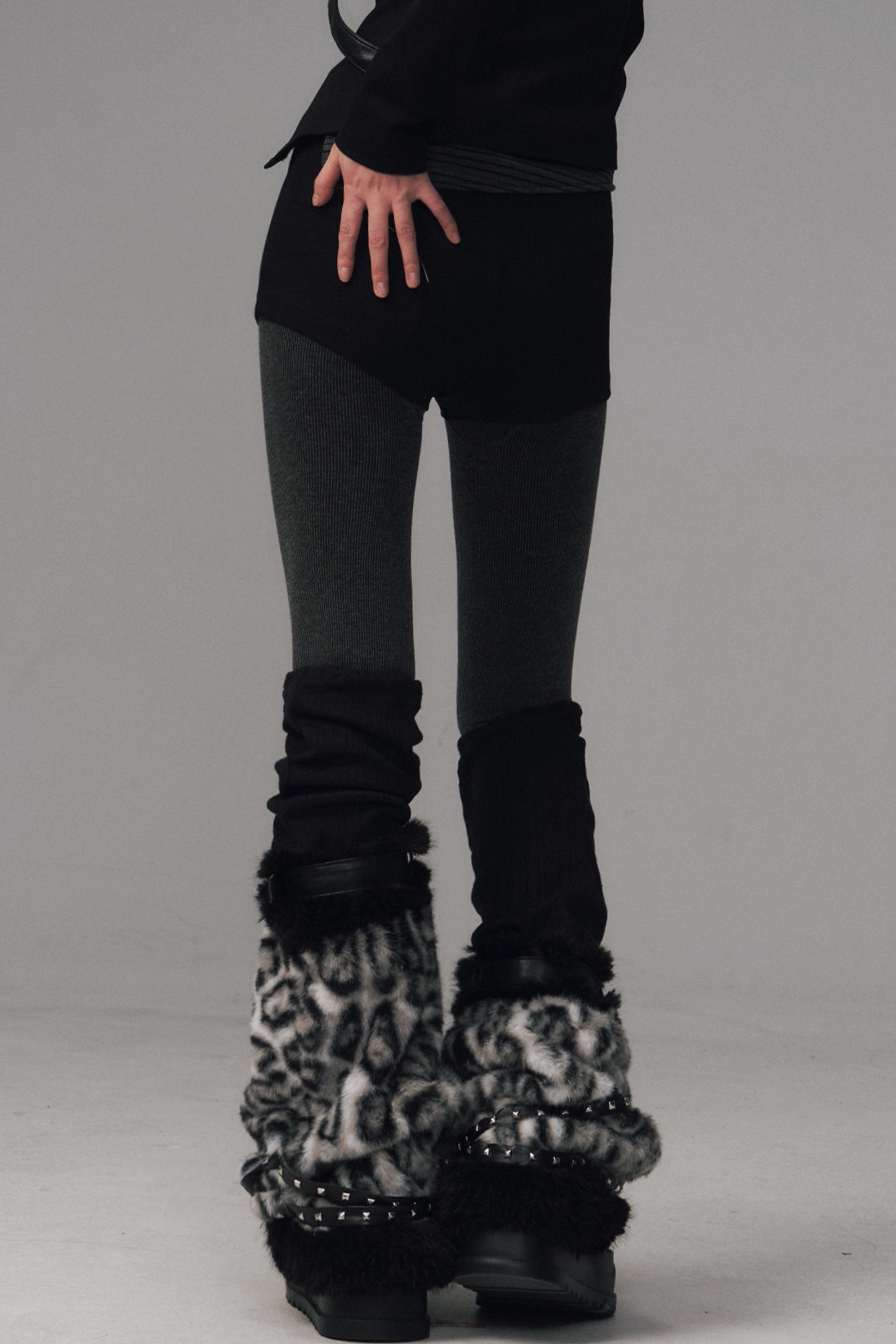 Garden Gray Fleece Tights