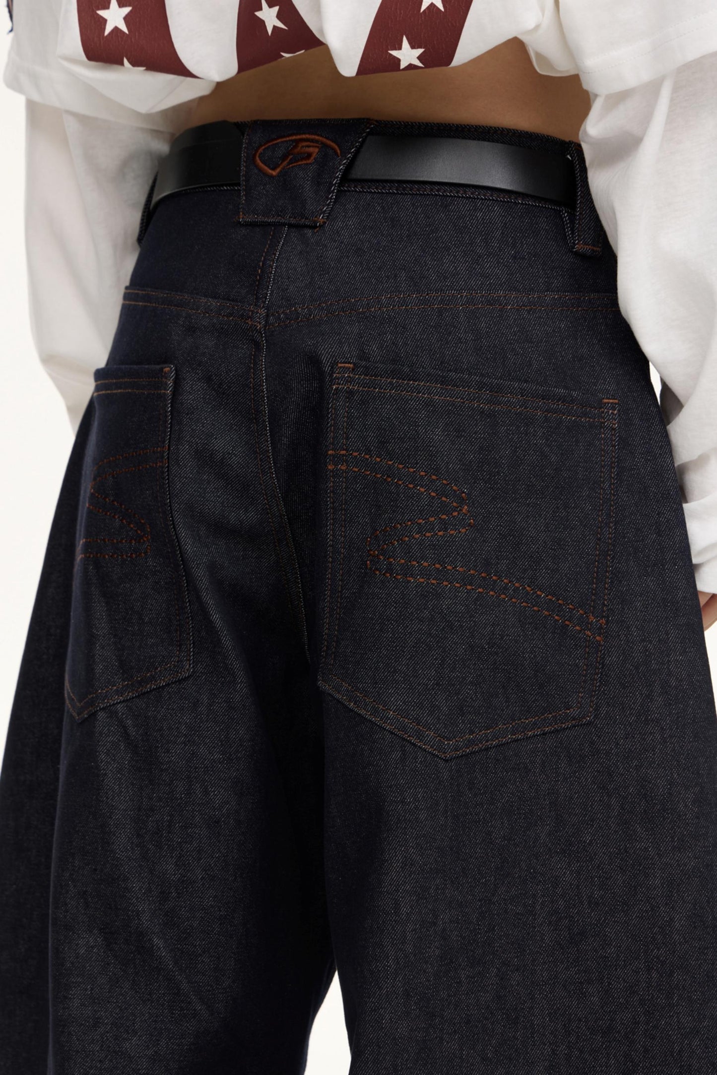 Vintage Wide Leg Cow Denim Jeans