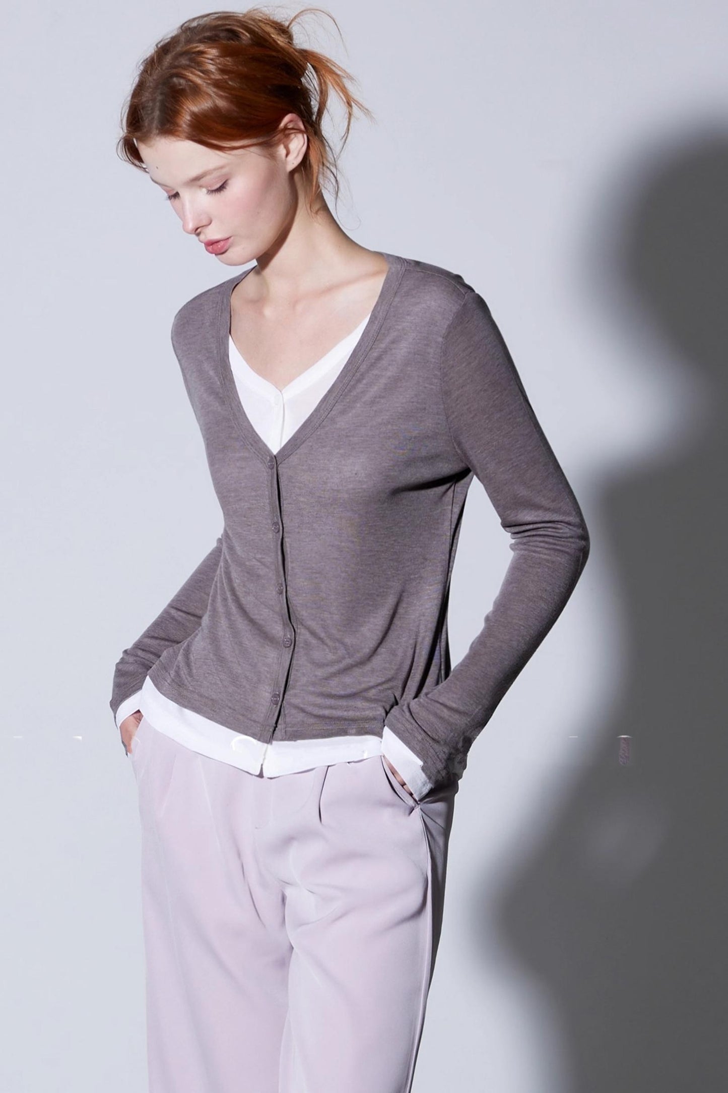 Mulberry Silk Long-Sleeved Cardigan