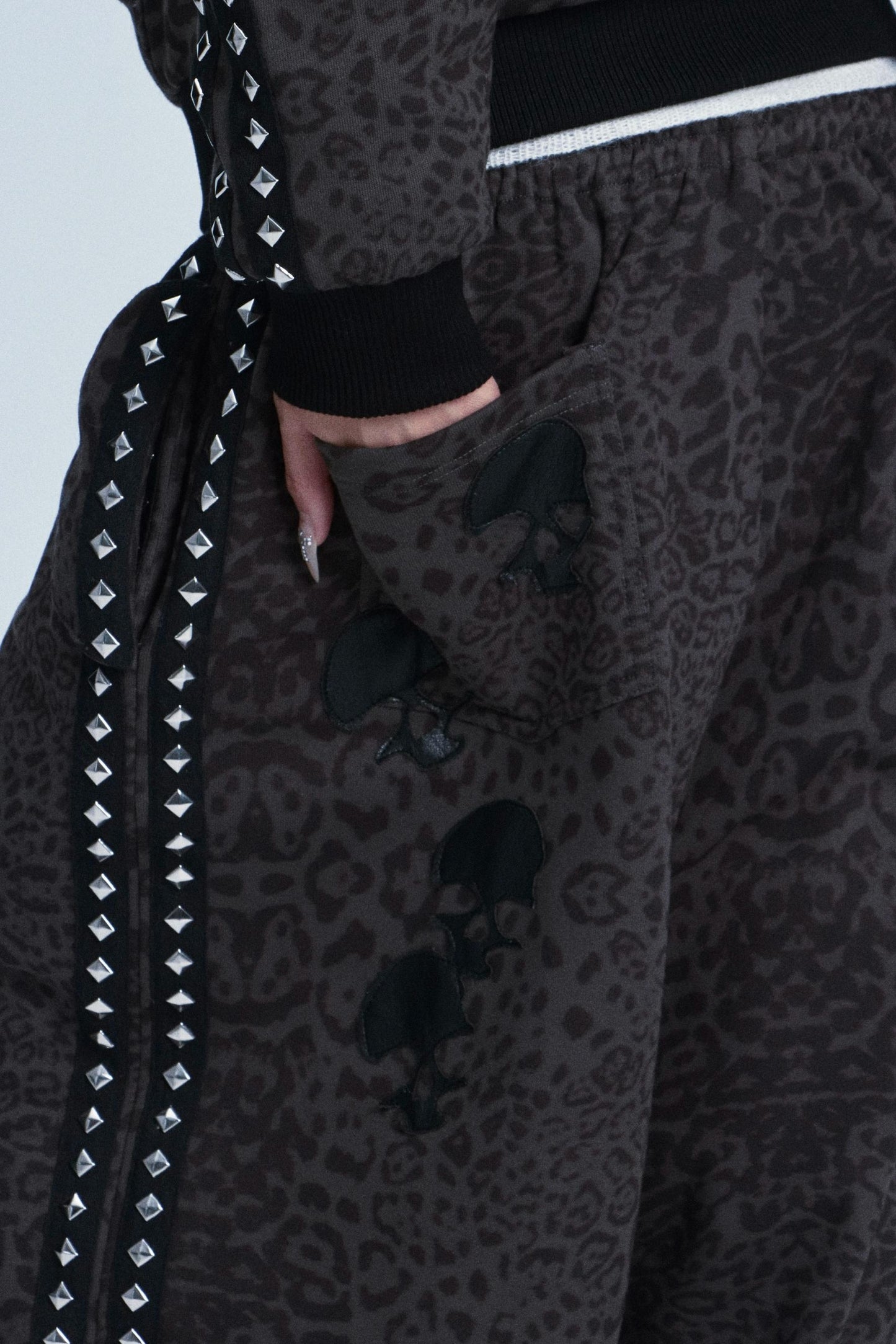 Leopard Print Plush Hooded Jacket Set-Up