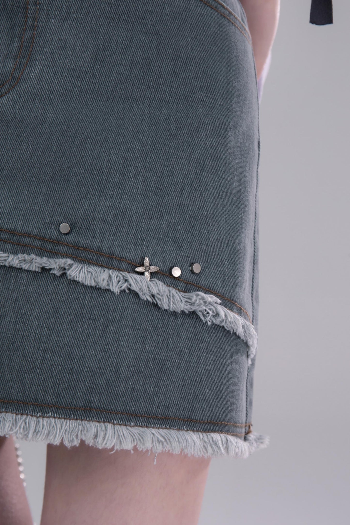 Azure Studded Mini Skirt