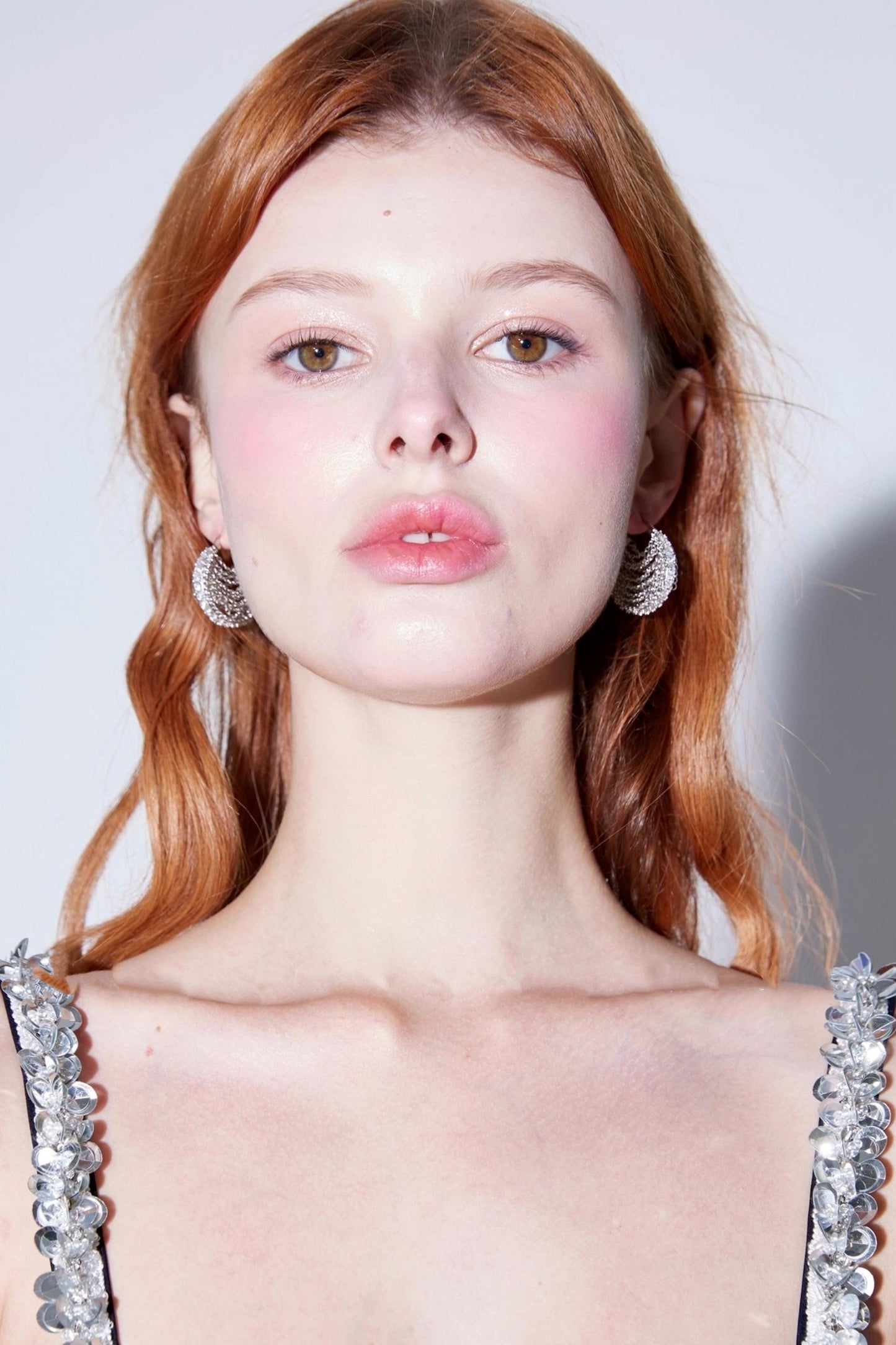 Vintage Zircon Honeycomb Earrings