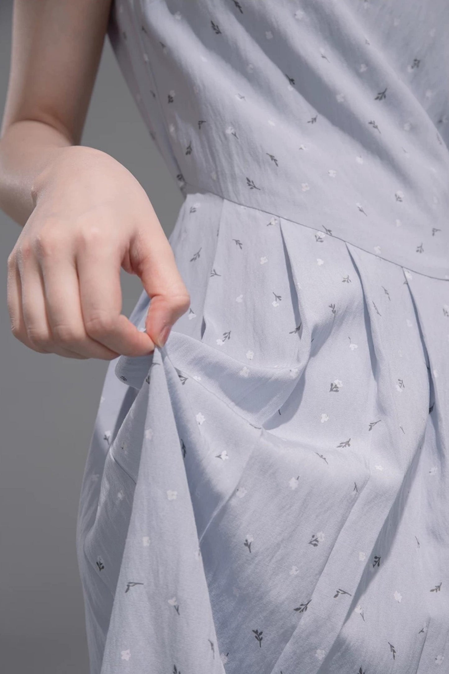 Misty Blue Ruffled Dress