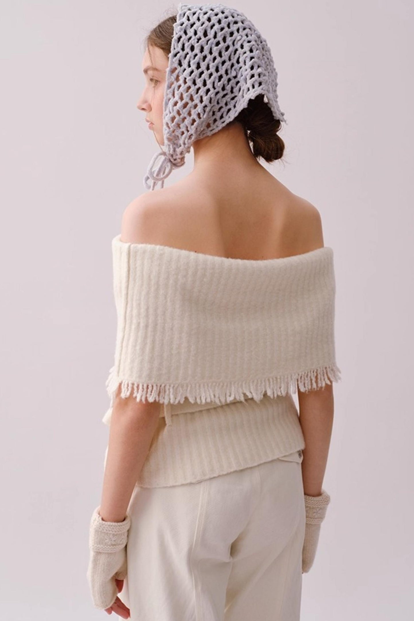 Hand-Crocheted Wool Blend Scarf