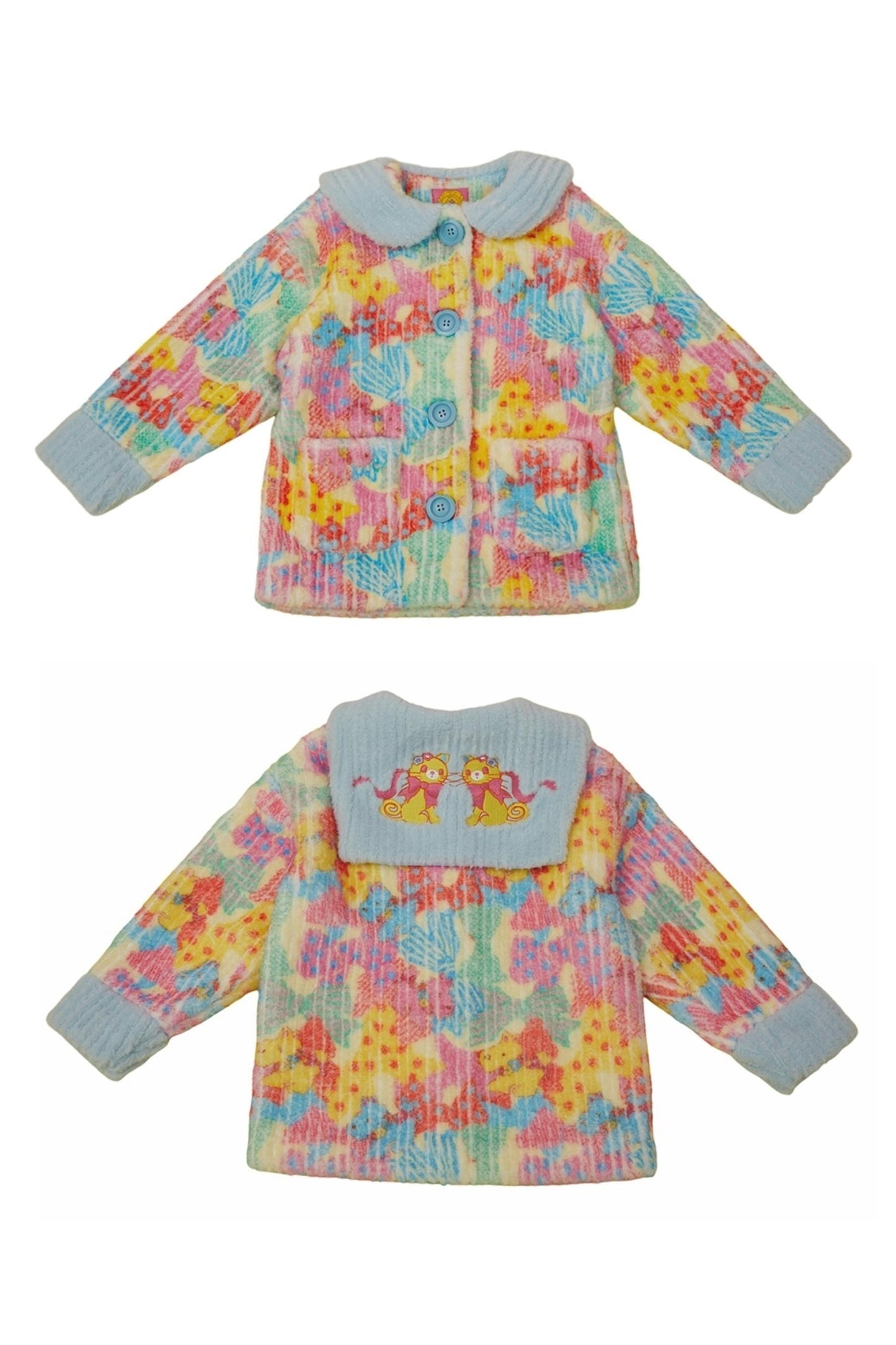 따뜻한 플러시 프린트 재킷