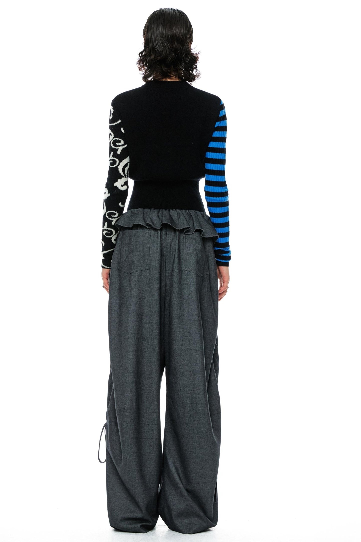 Lässiger gestrickter Woll-Jacquard-Pullover