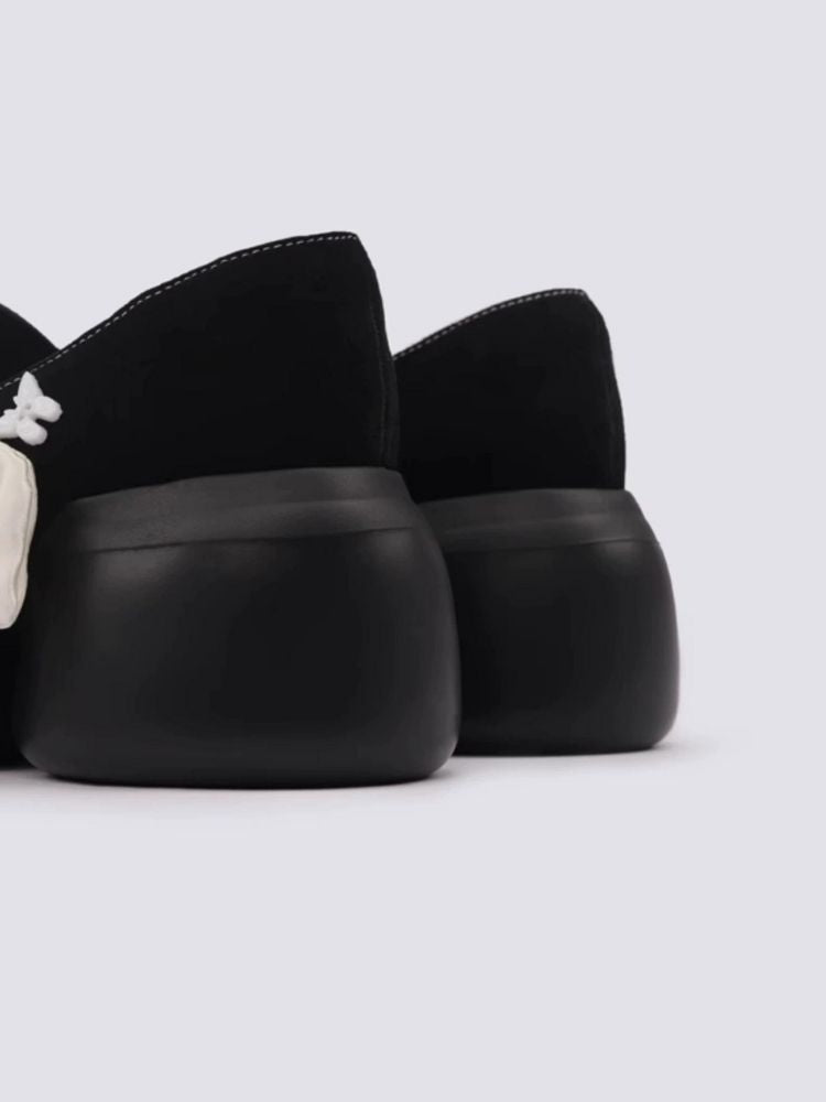 사이드 리본 나비 플랫폼 로퍼