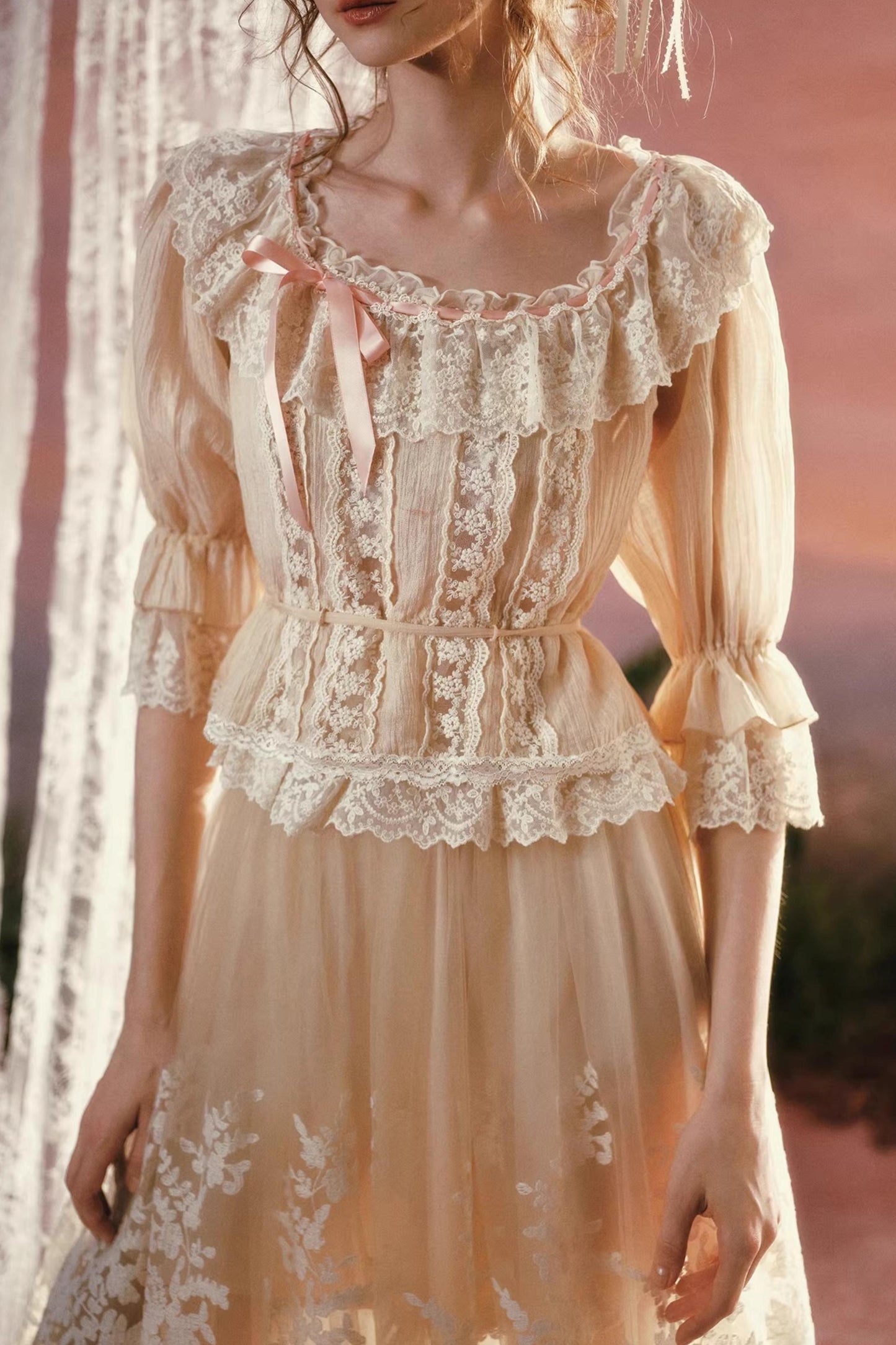 Lace Doll Collar Top Set-Up