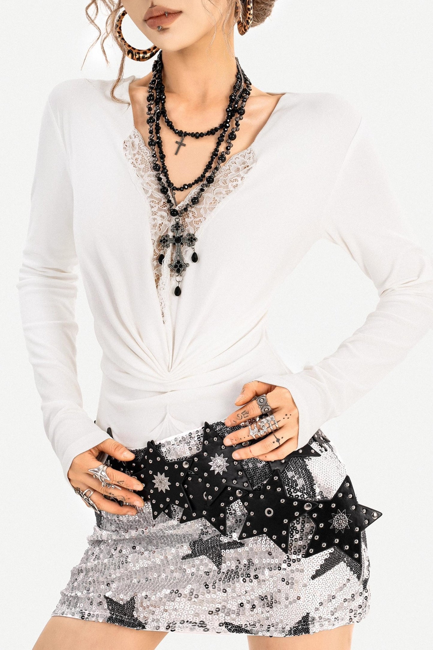 Retro Lace V-Neck Top