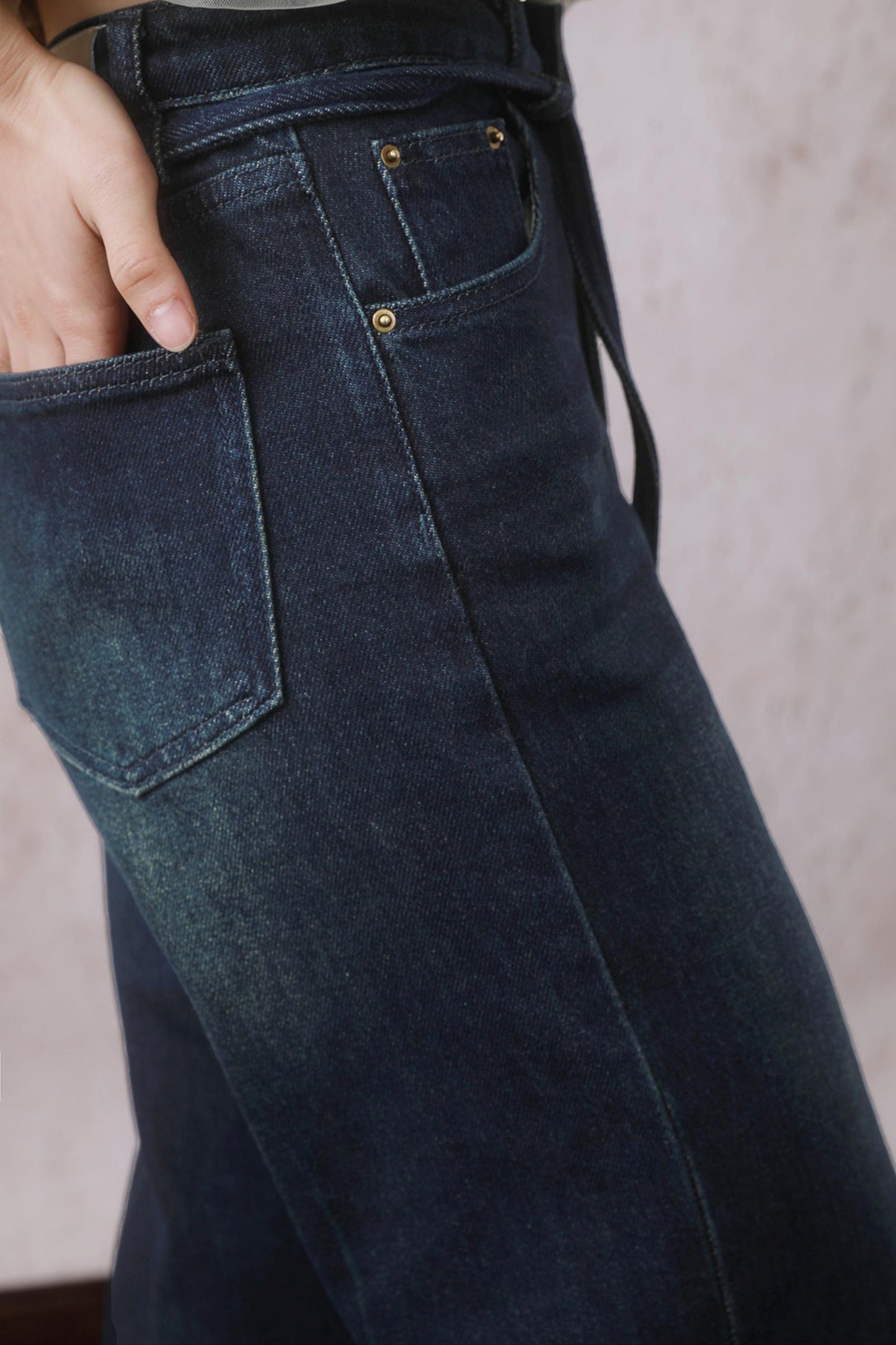 Summer Belted Denim Jeans