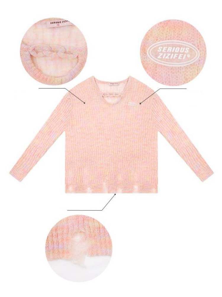 Durchsichtiger lockerer beschädigter Strick