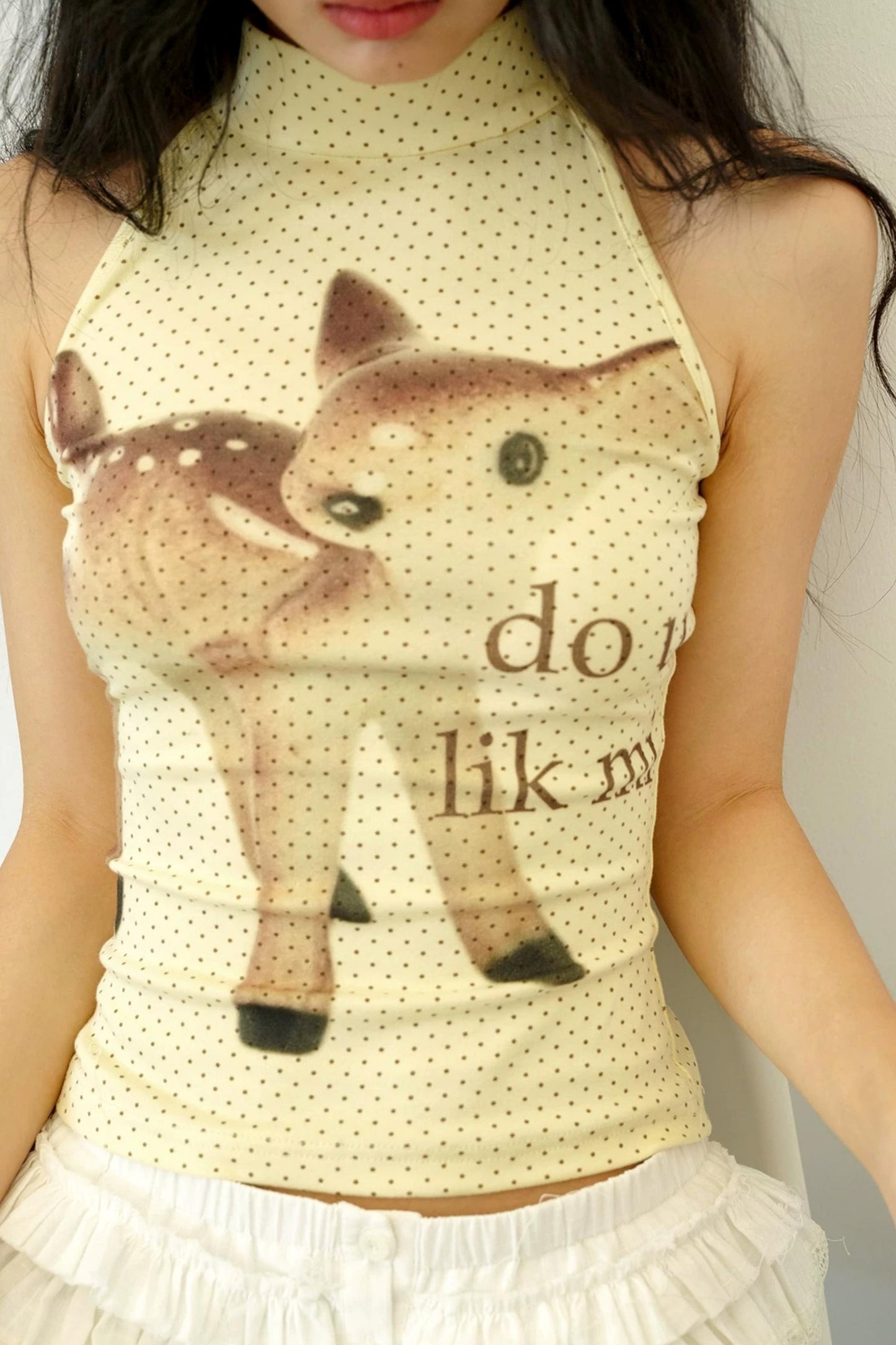 Fawn Polka Dot Halter Top