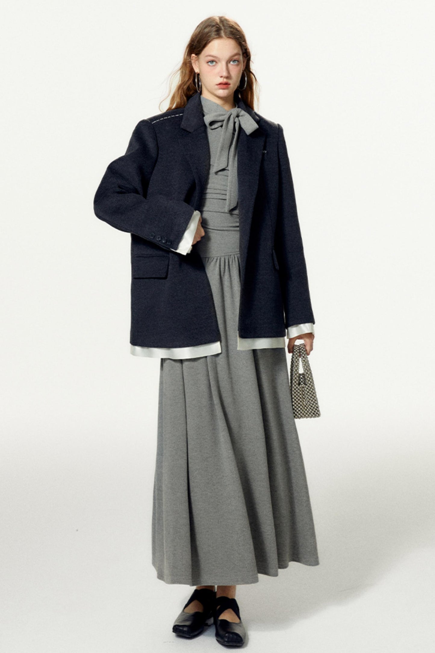 Elegant A-Line Long Sleeve Dress