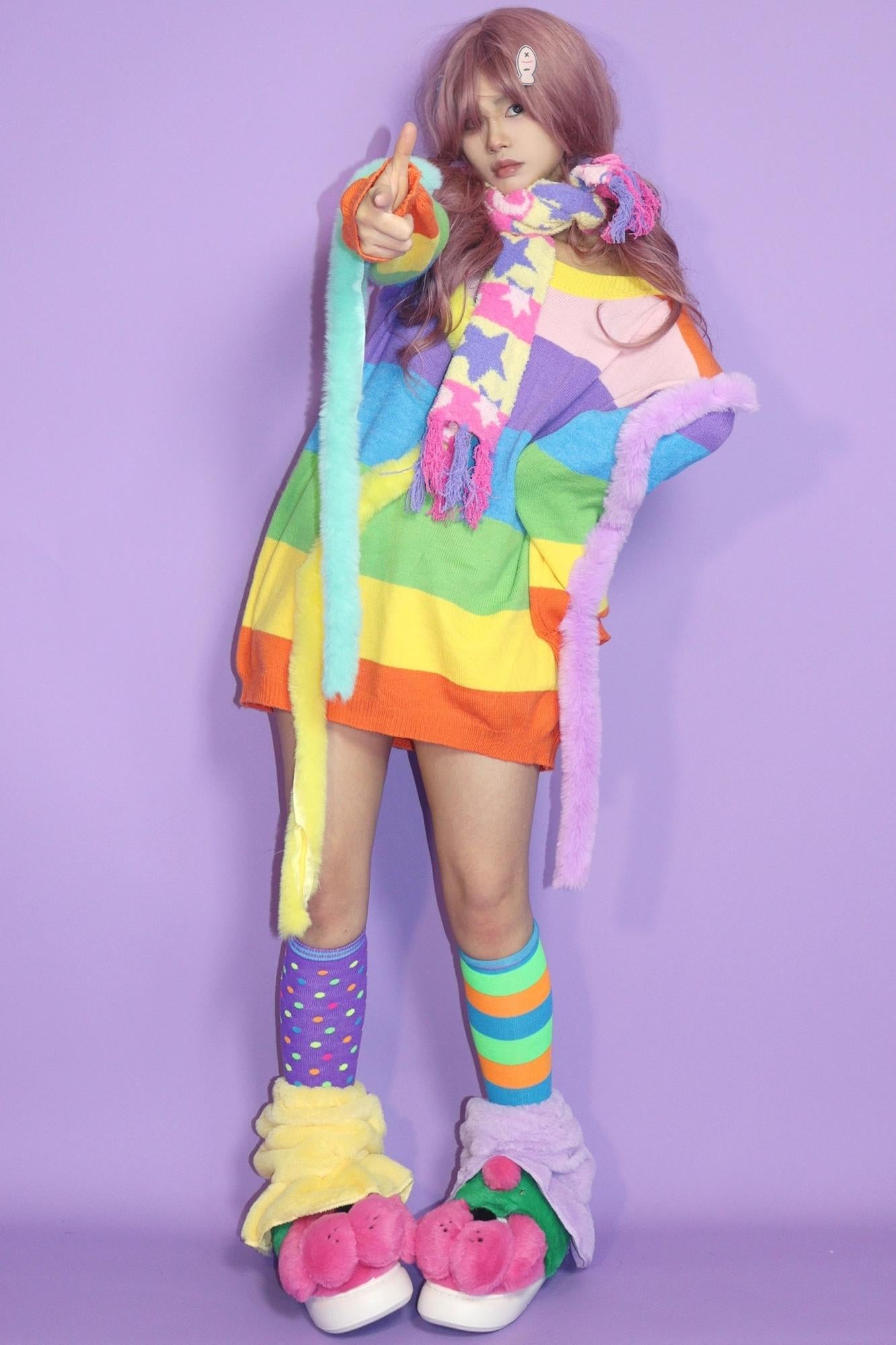 Star Patchwork Knit Scarf