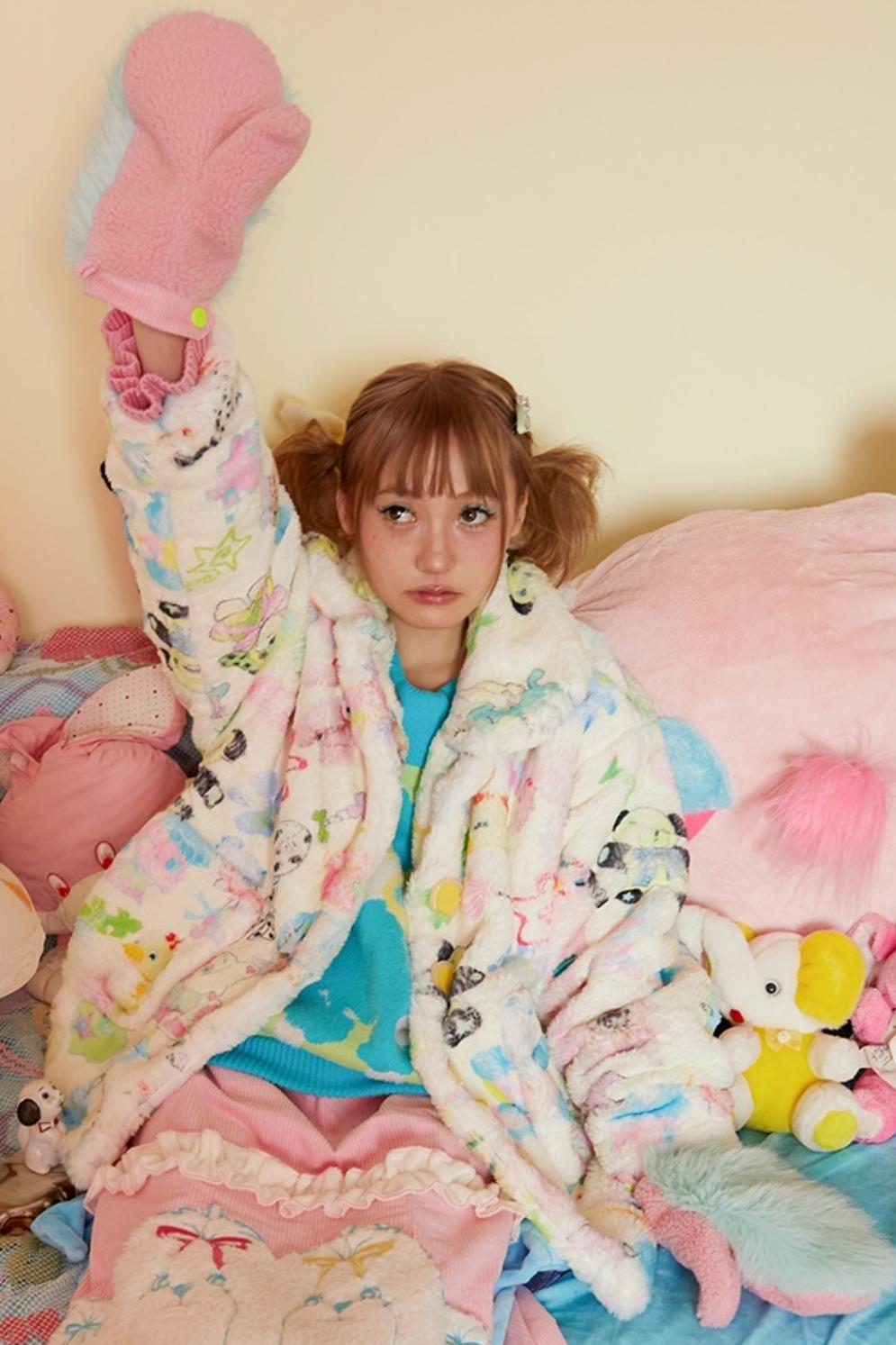 스티치 두꺼운 플러시 장갑