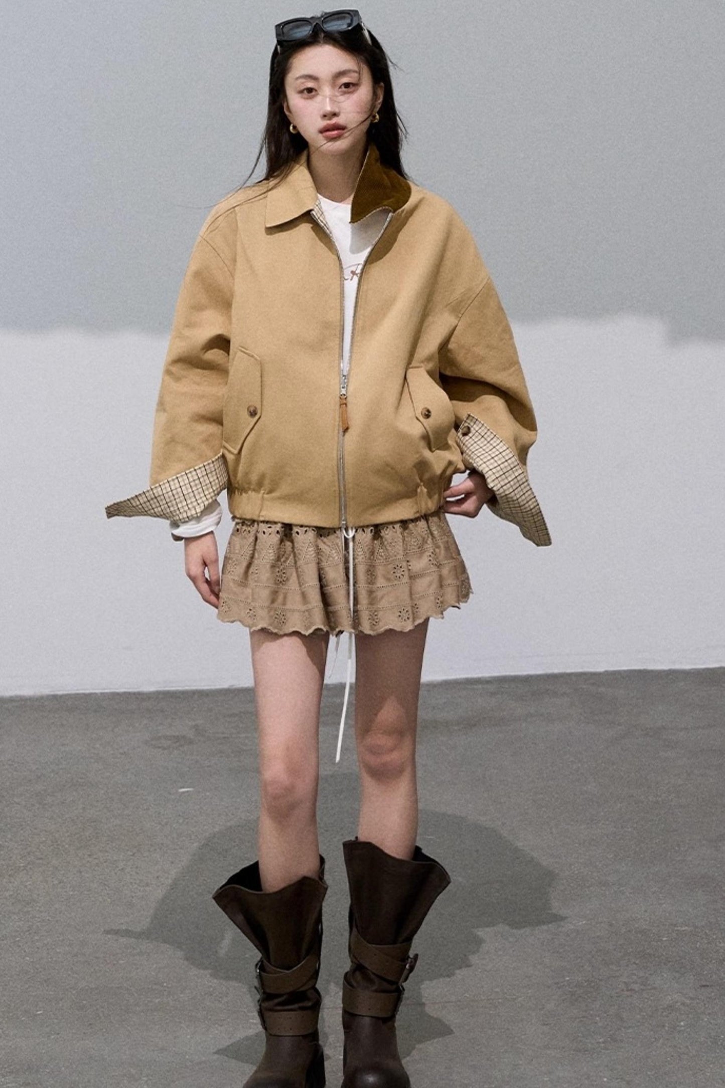 Lyocell Perforated Embroidered Puffy Cake Skirt