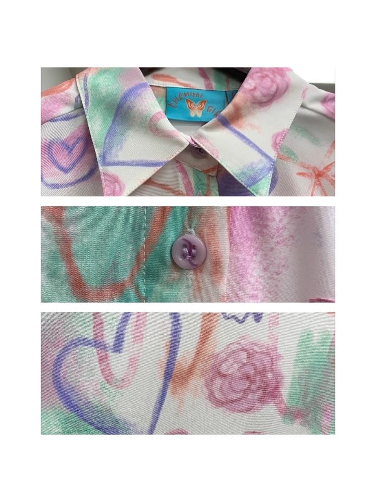 Bedrucktes lockeres Langarmhemd