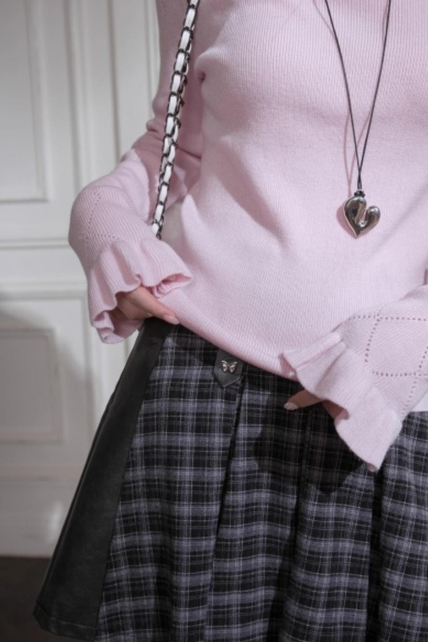 Mercerized Wool Ruffle Sweater