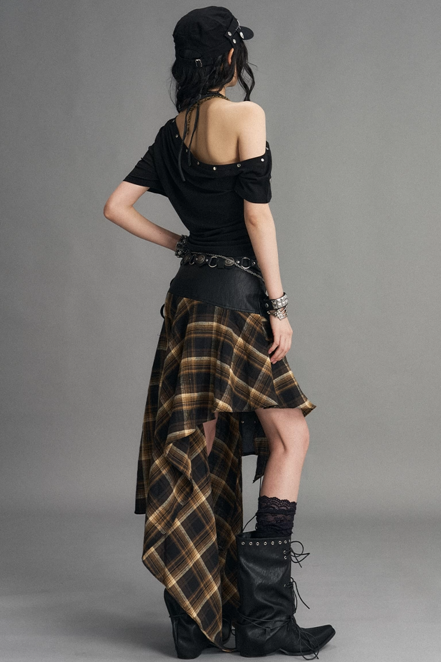 Punk Retro Plaid Skirt