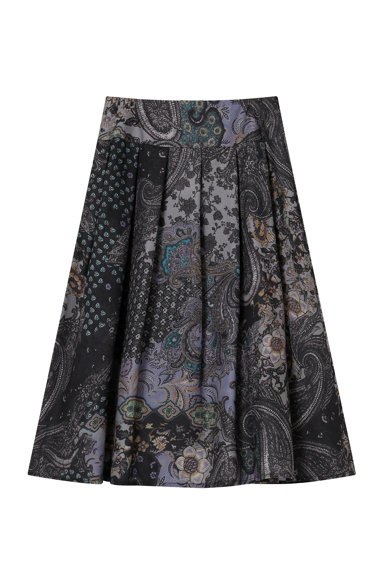 Elegant Print Midi Skirt