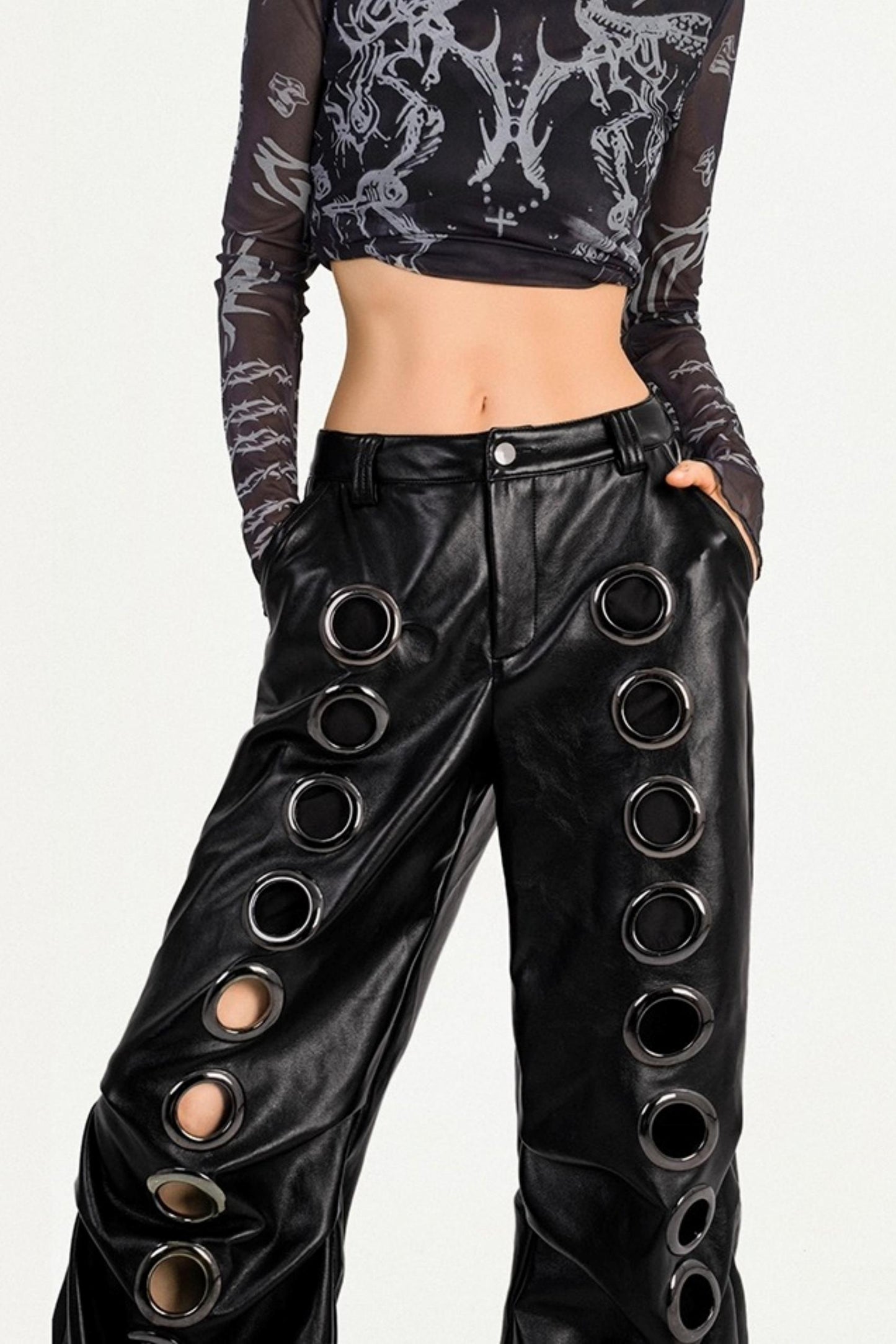 Personality Dark Punk Leather Trousers