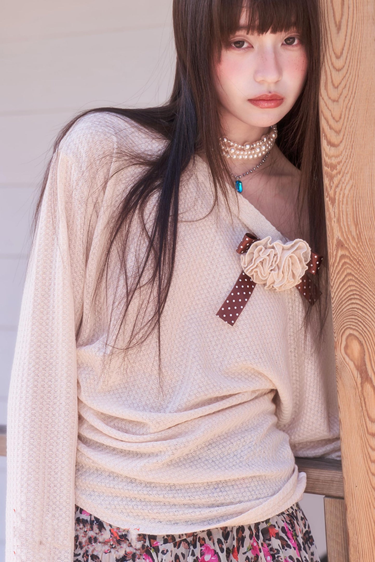 Slouchy Floral Knit Tee