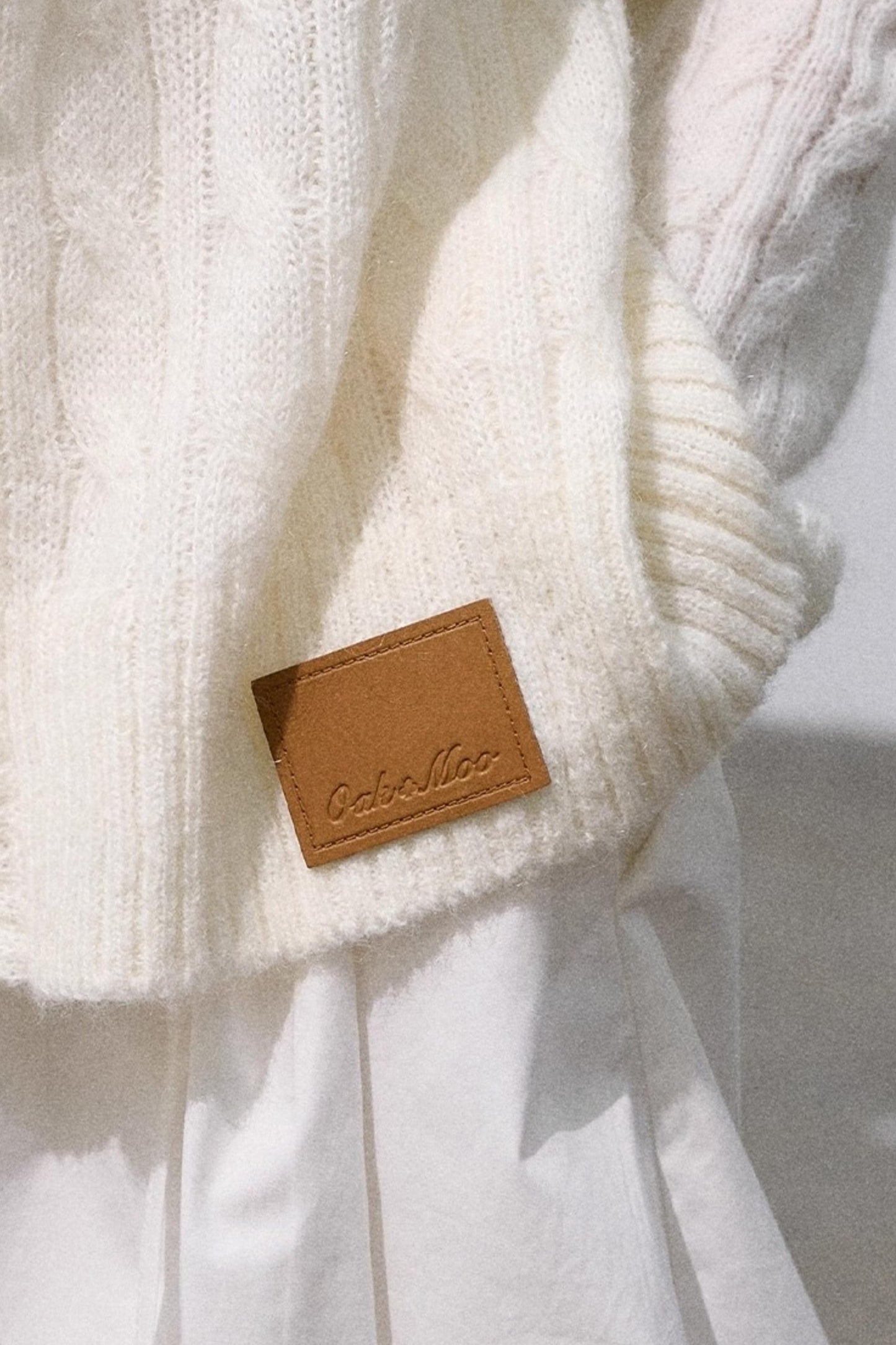 Gentle White Mohair Knit Cardigan