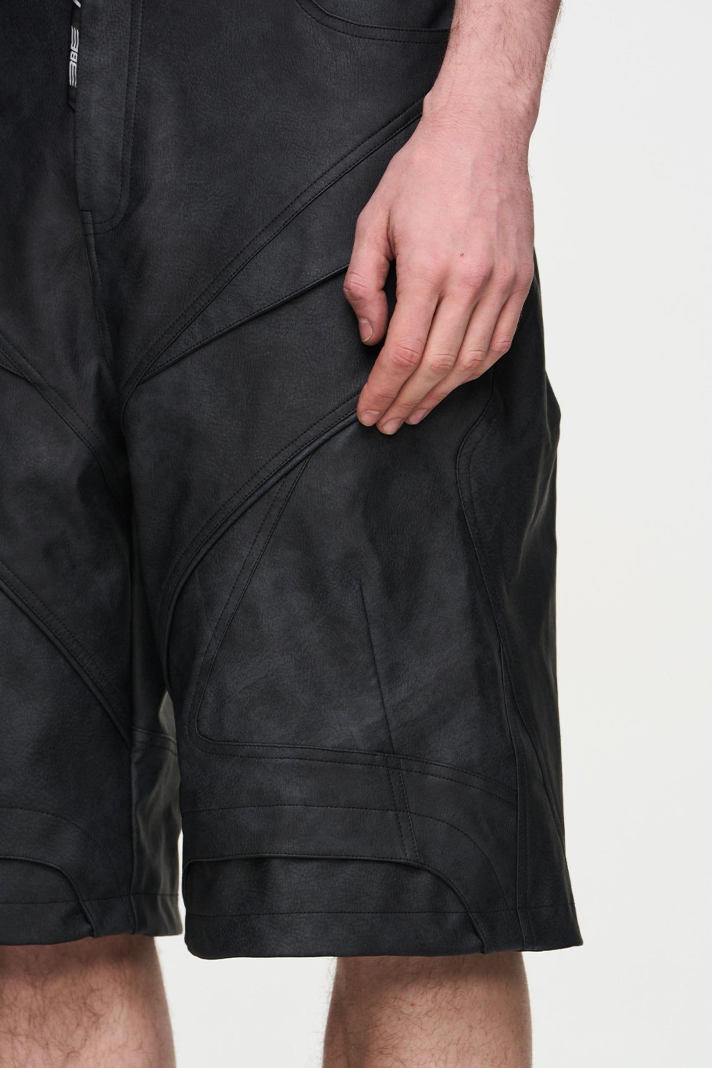 Patchwork Leather Shorts